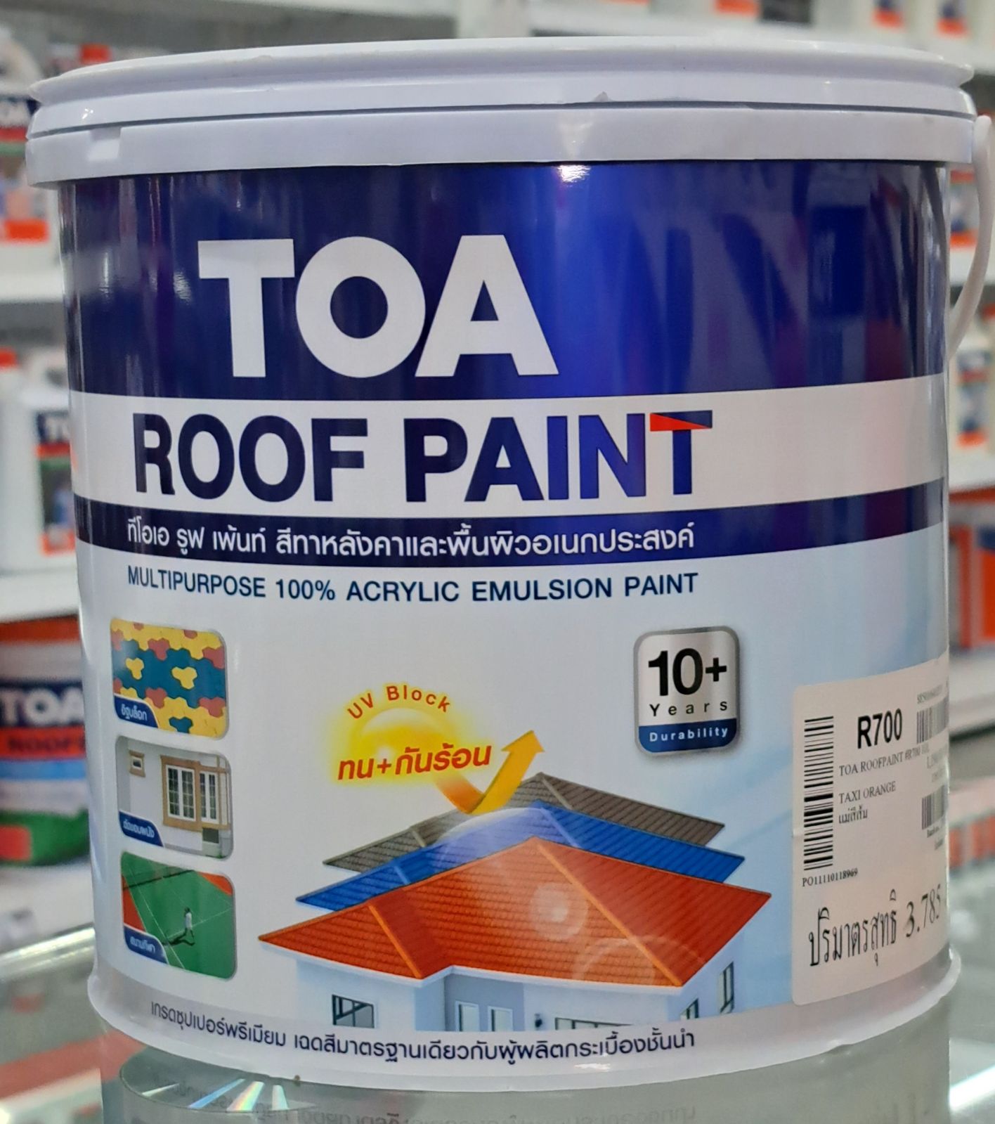 สีทากระเบื้องหลังคา  TOA  ขนาด 1 แกลลอน (R700)