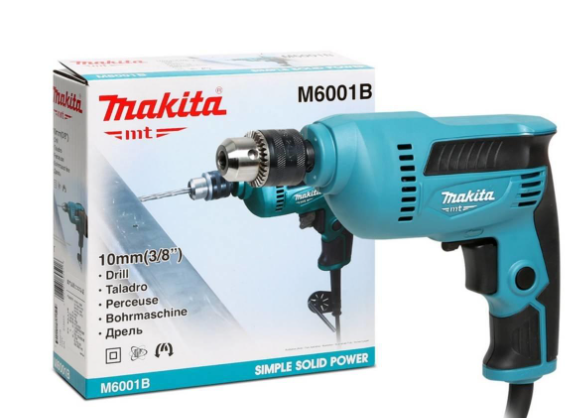 สว่าน makita 3/8" ปรับรอบซ้าย-ขวา  (450W) M6001B