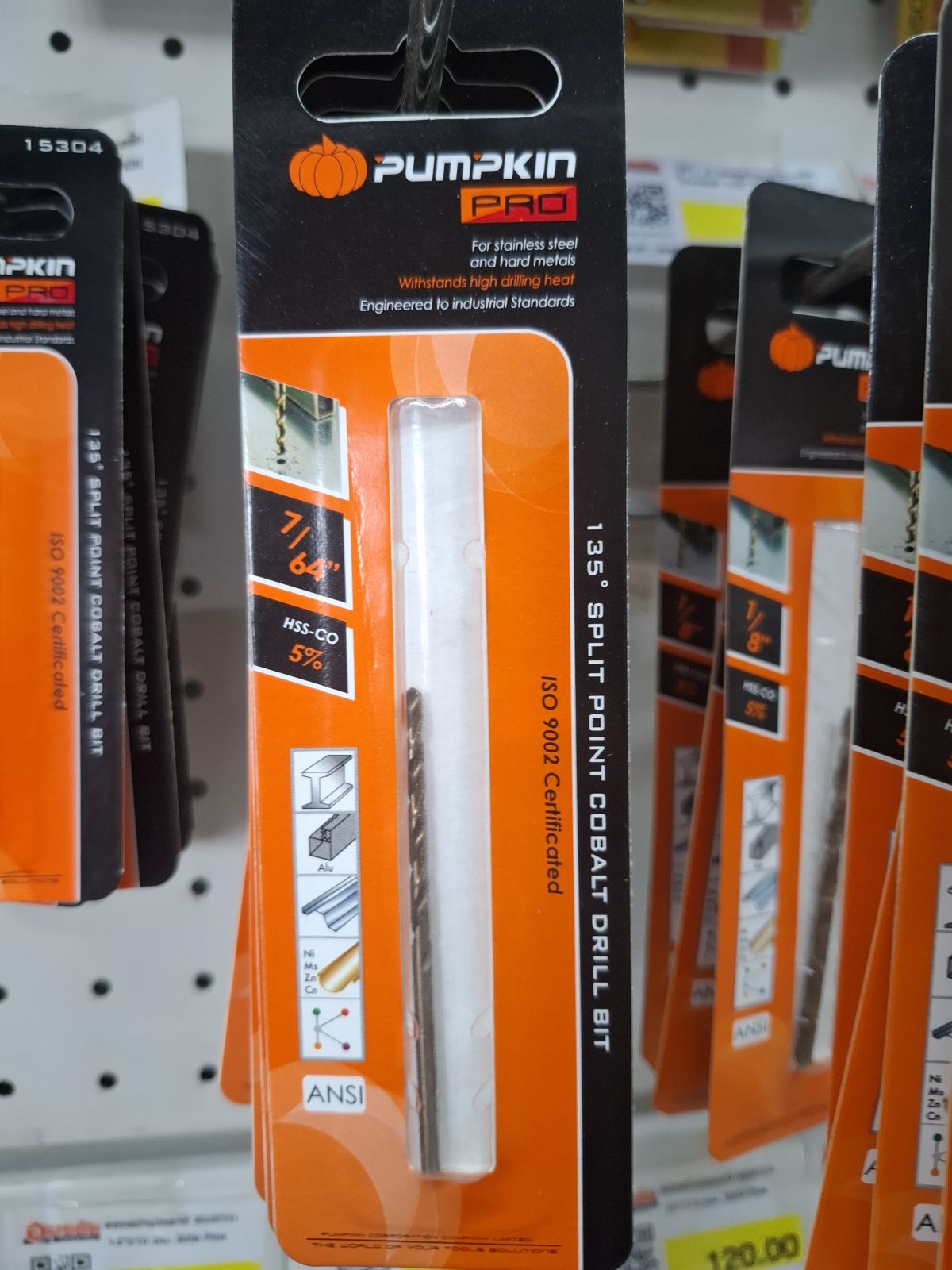 15305  ดอกสว่านเจาะเหล็ก โคบอลด์ 7/64" PUMPKIN