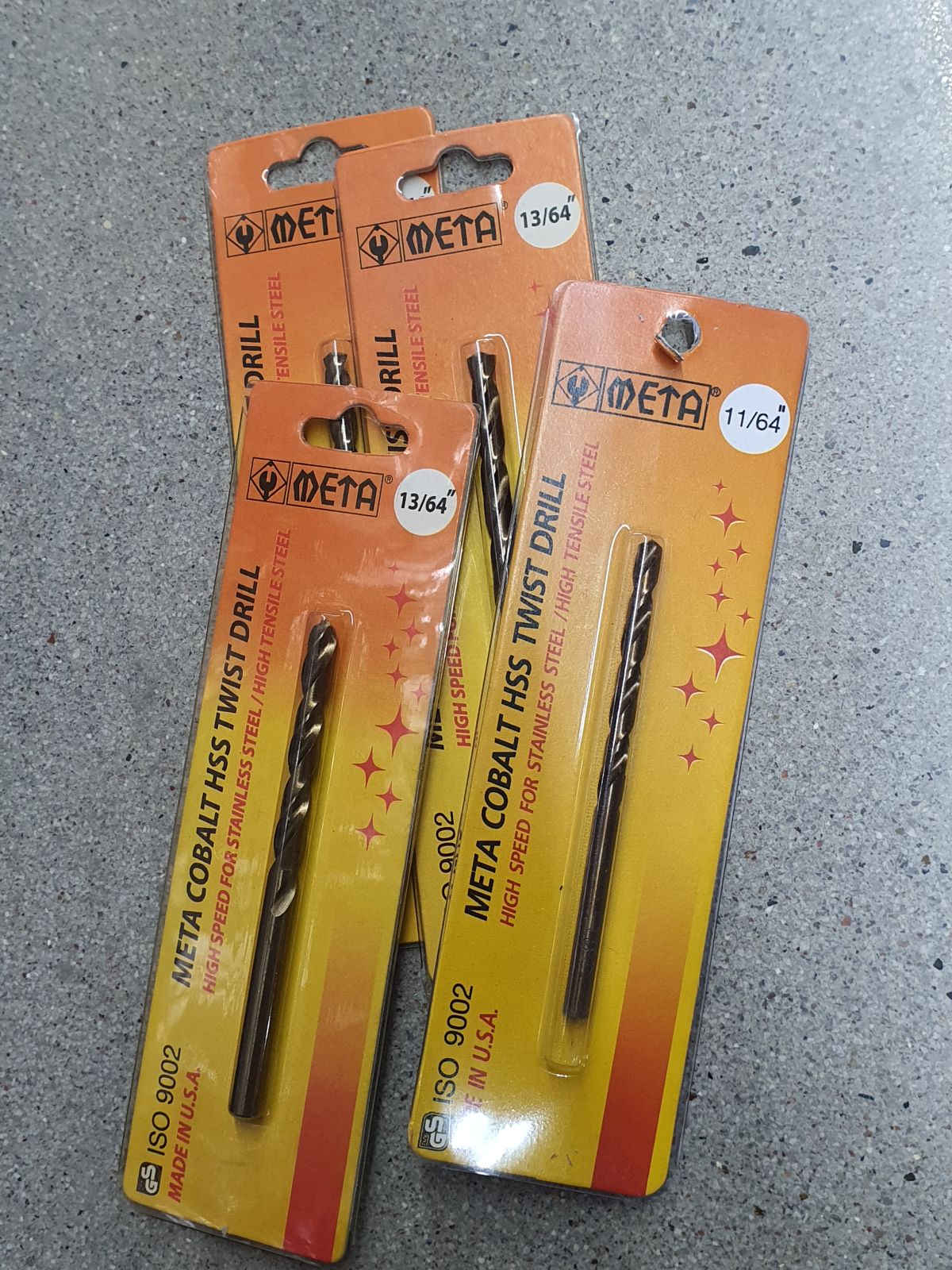 ดอกสว่านเจาะเหล็ก META สีทอง 11/64"