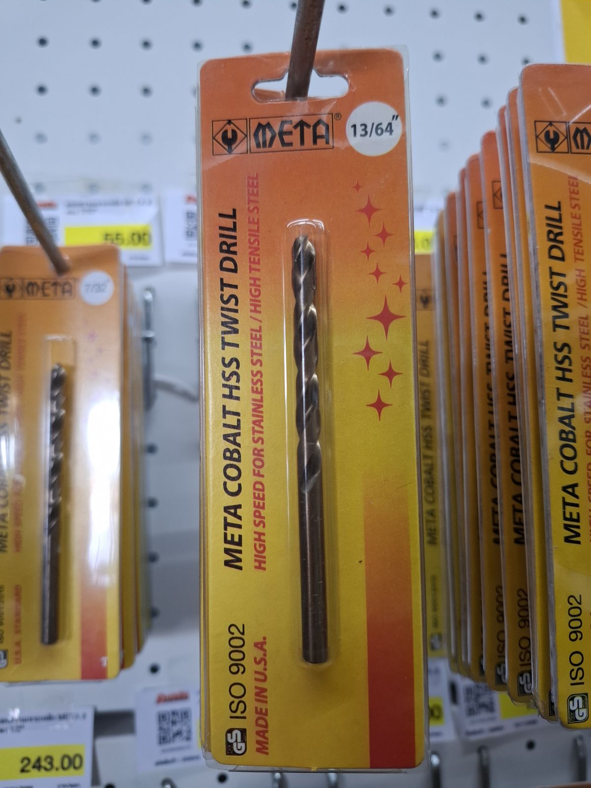 ดอกสว่านเจาะเหล็ก META สีทอง 13/64"