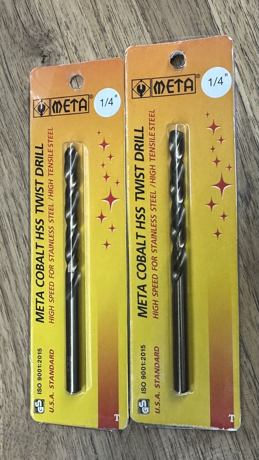 ดอกสว่านเจาะเหล็ก META สีทอง 1/4"