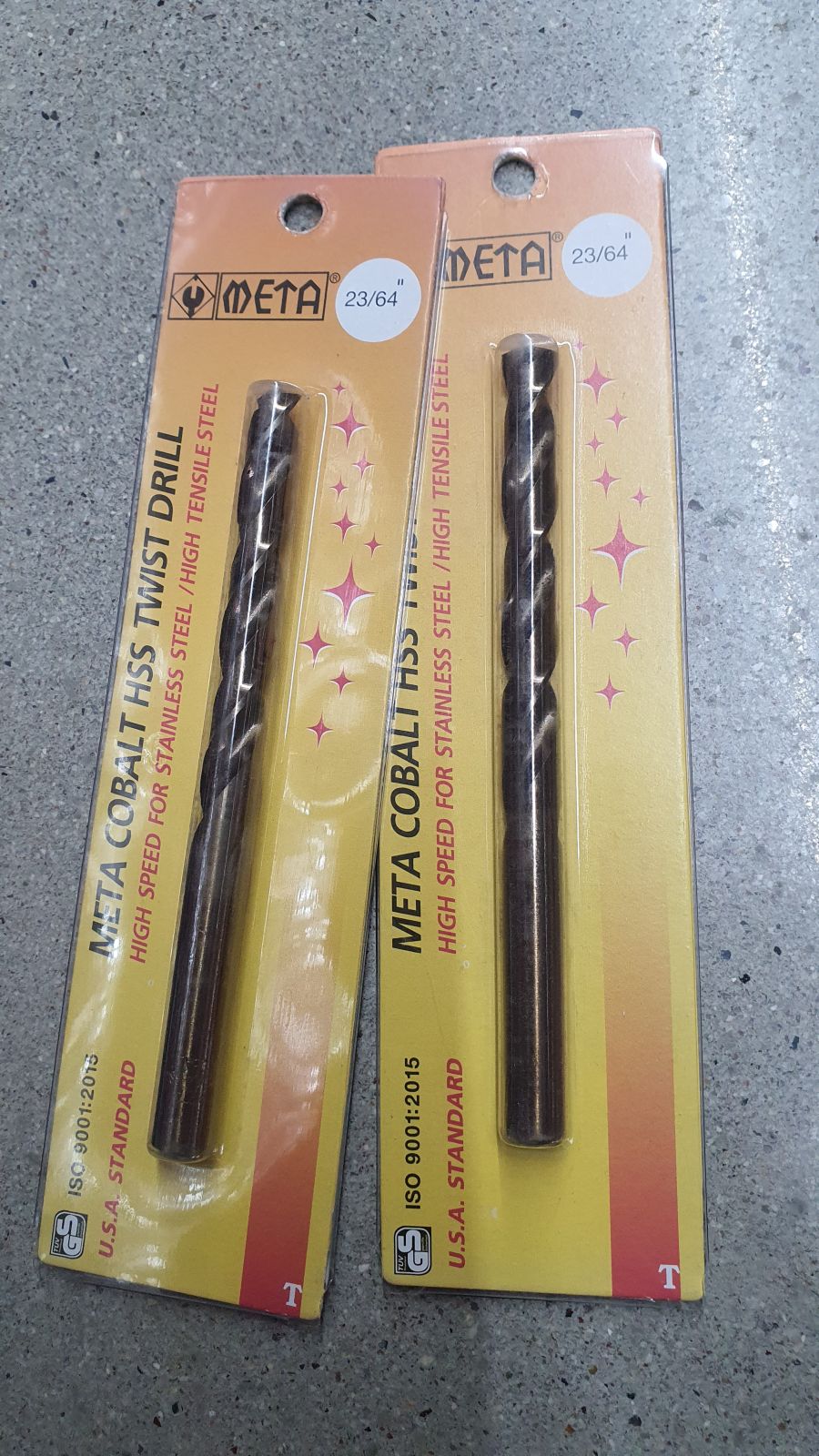 ดอกสว่านเจาะเหล็ก META สีทอง 23/64"