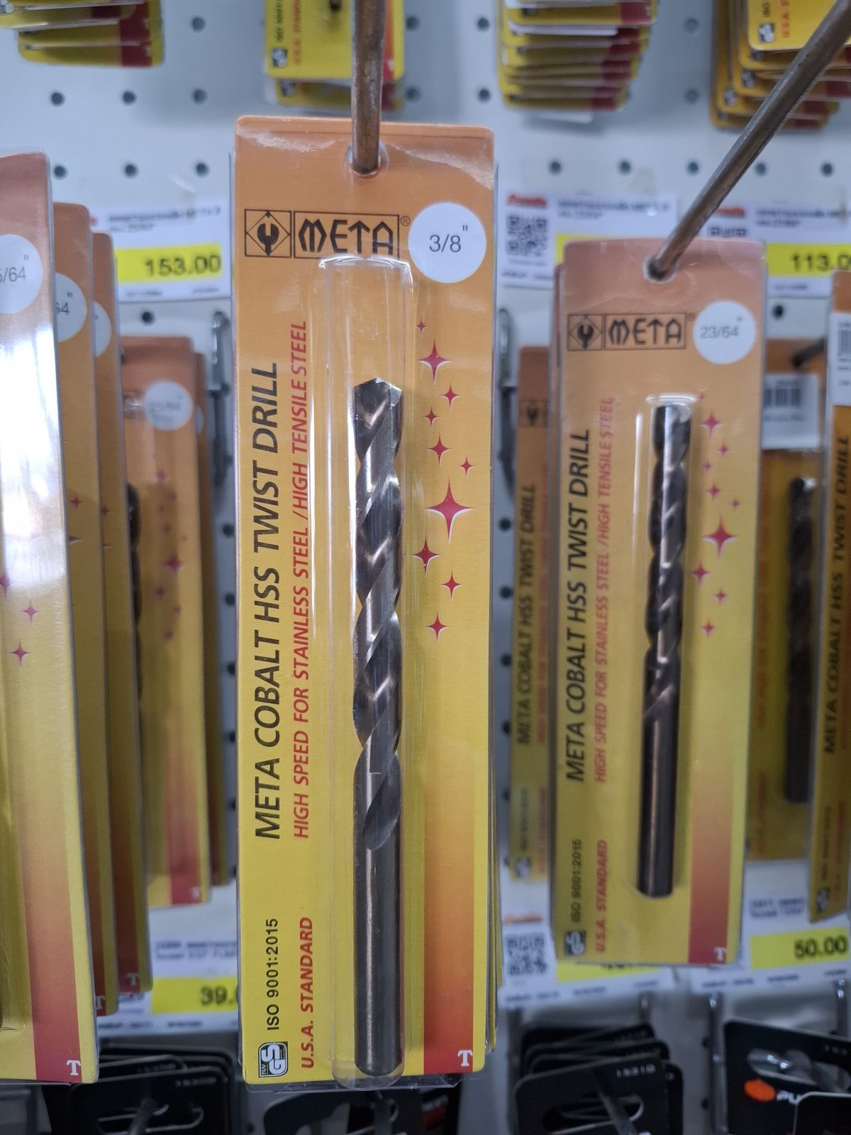 ดอกสว่านเจาะเหล็ก META สีทอง 3/8"