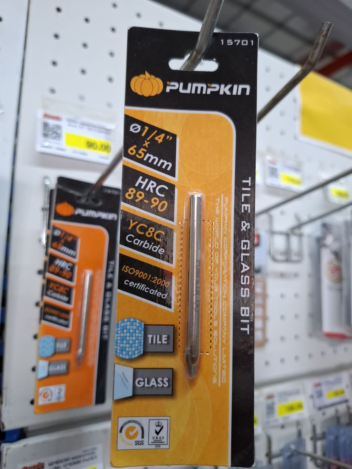 15701  ดอกสว่านเจาะกระจก ขนาด 1/4" *65 PUMPKIN