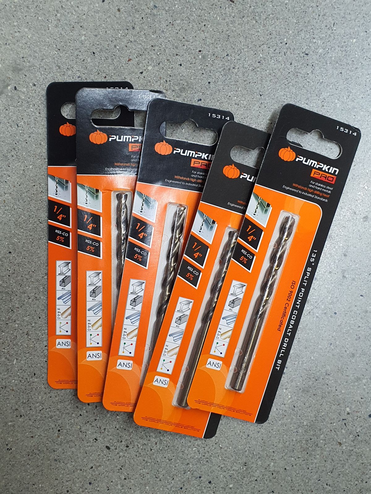 15314  ดอกสว่านเจาะเหล็ก โคบอลด์ 1/4" PUMPKIN