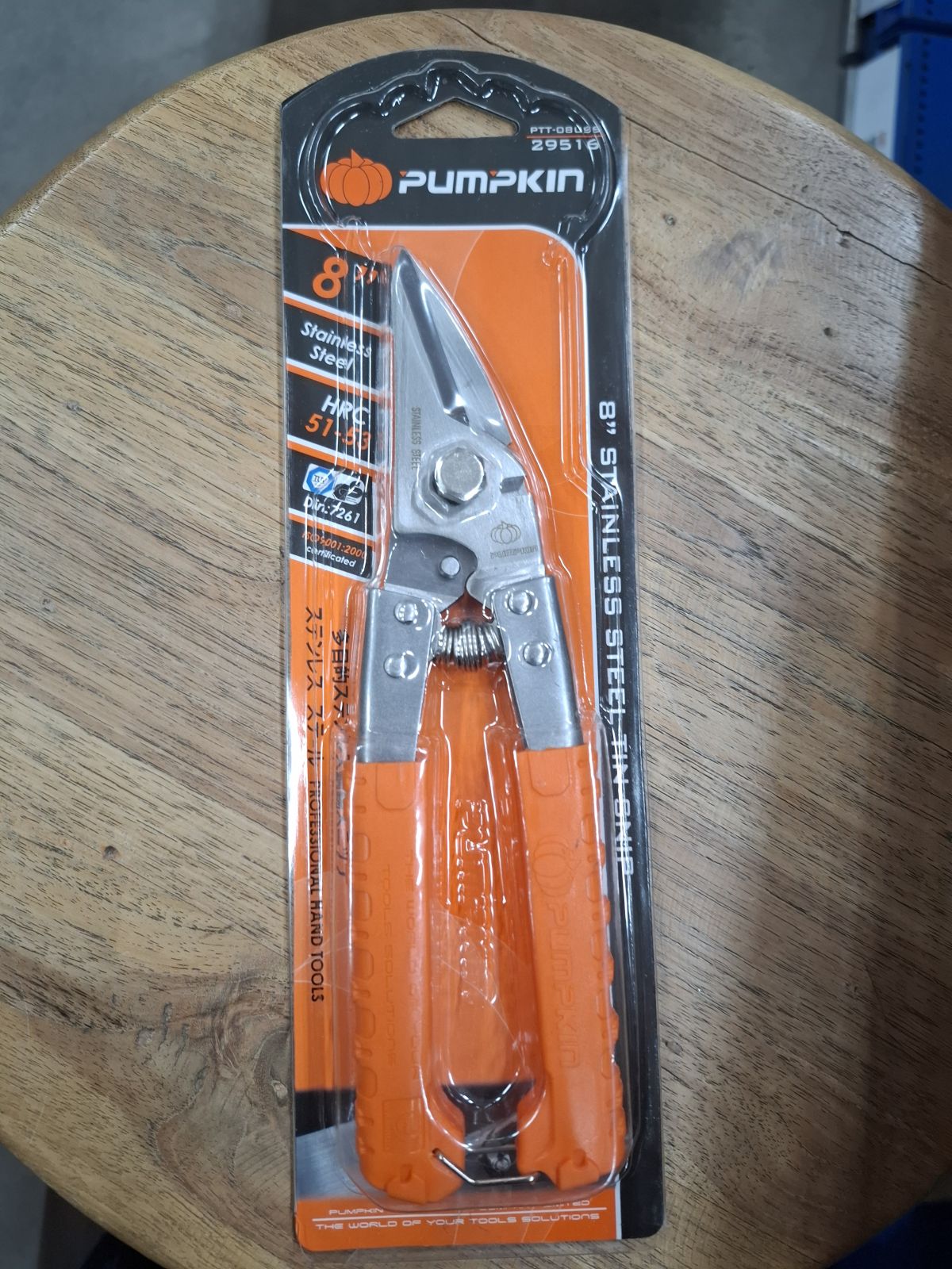 29516 กรรไกรตัดเหล็กอเนกประสงค์ แสตนเลส PUMPKIN  ปากเฉียง
