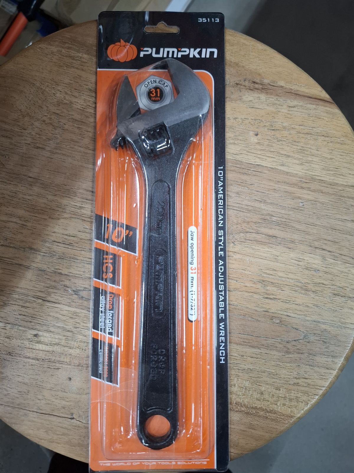 35113 ประแจเลื่อน ชุบดำ PUMPKIN 10"