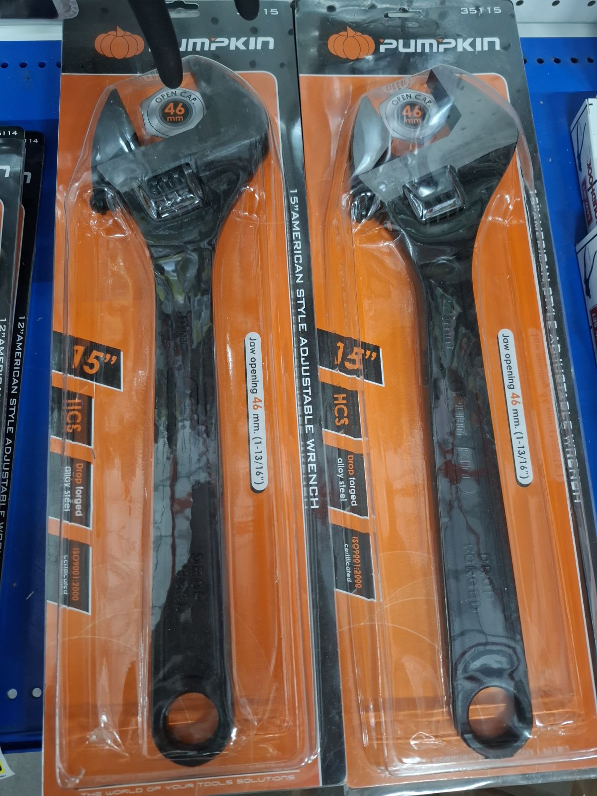 35115 ประแจเลื่อน ชุบดำ PUMPKIN 15"