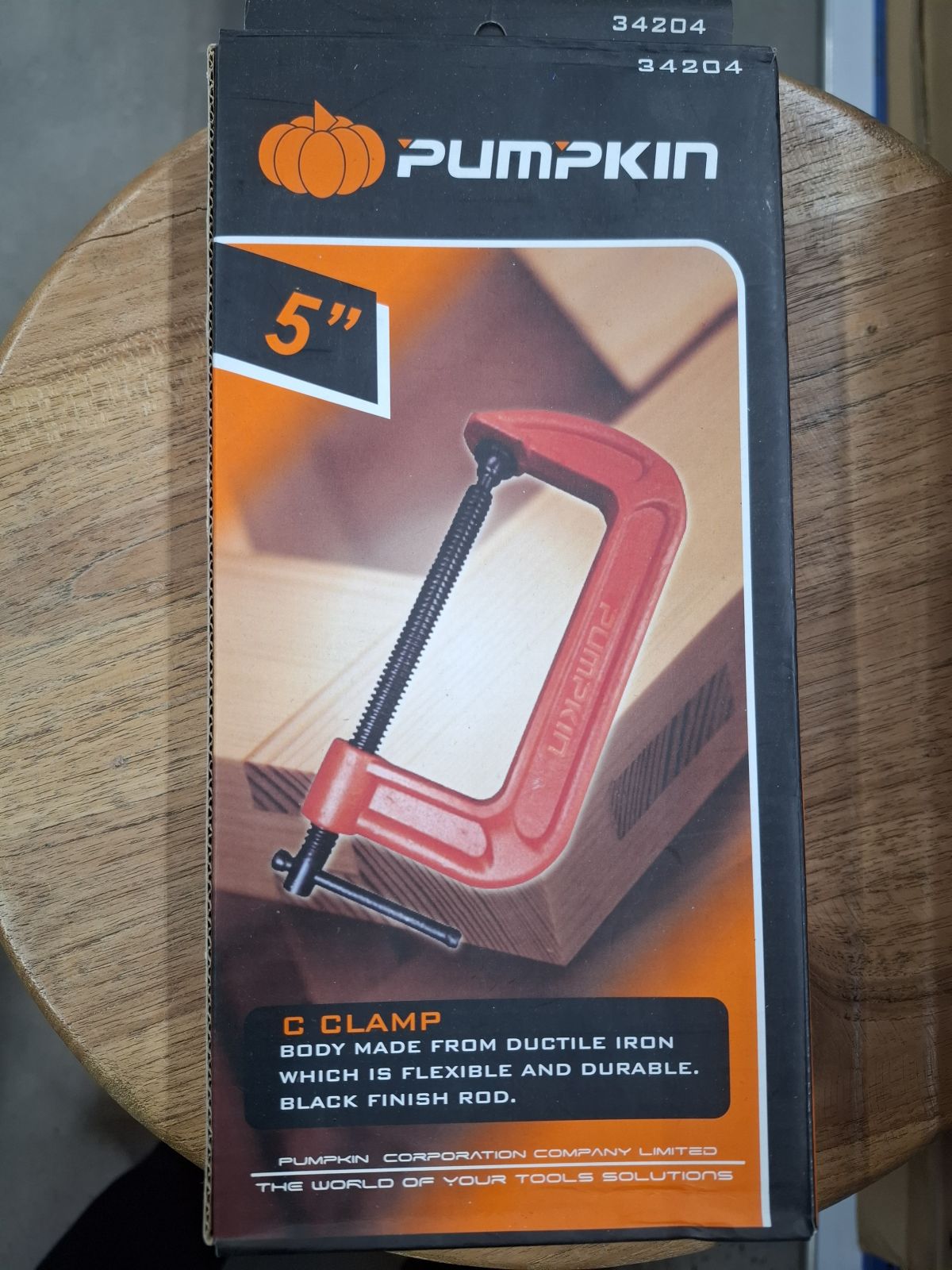 34204 ปากกาจับไม้ ตัวซี 5 นิ้ว PUMPKIN