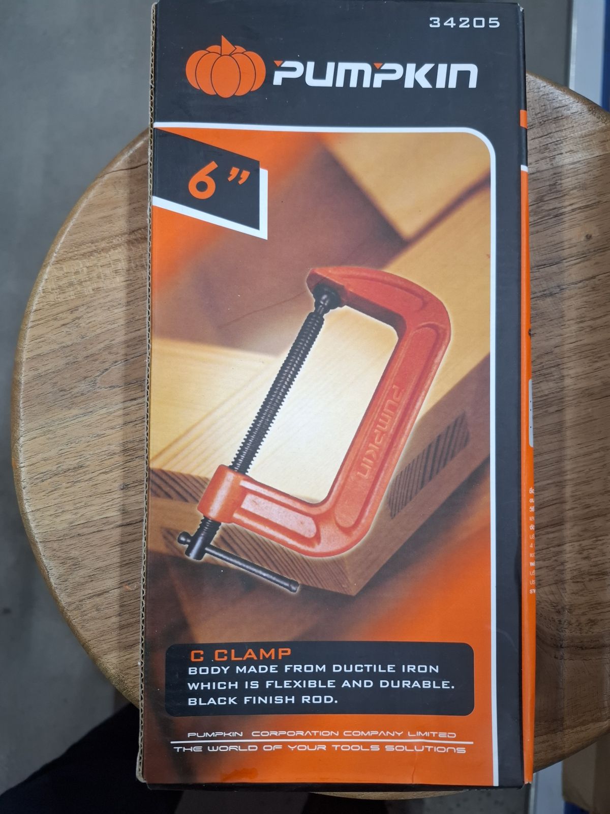 34205 ปากกาจับไม้ ตัวซี 6 นิ้ว PUMPKIN