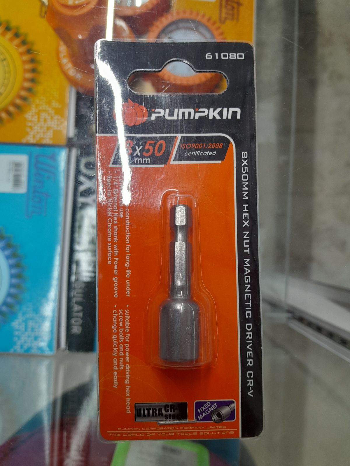 61080 ดอกบ็อกซ์ลมแม่เหล็ก Cr-V8*50มม. (เดี่ยว) PUMPKIN