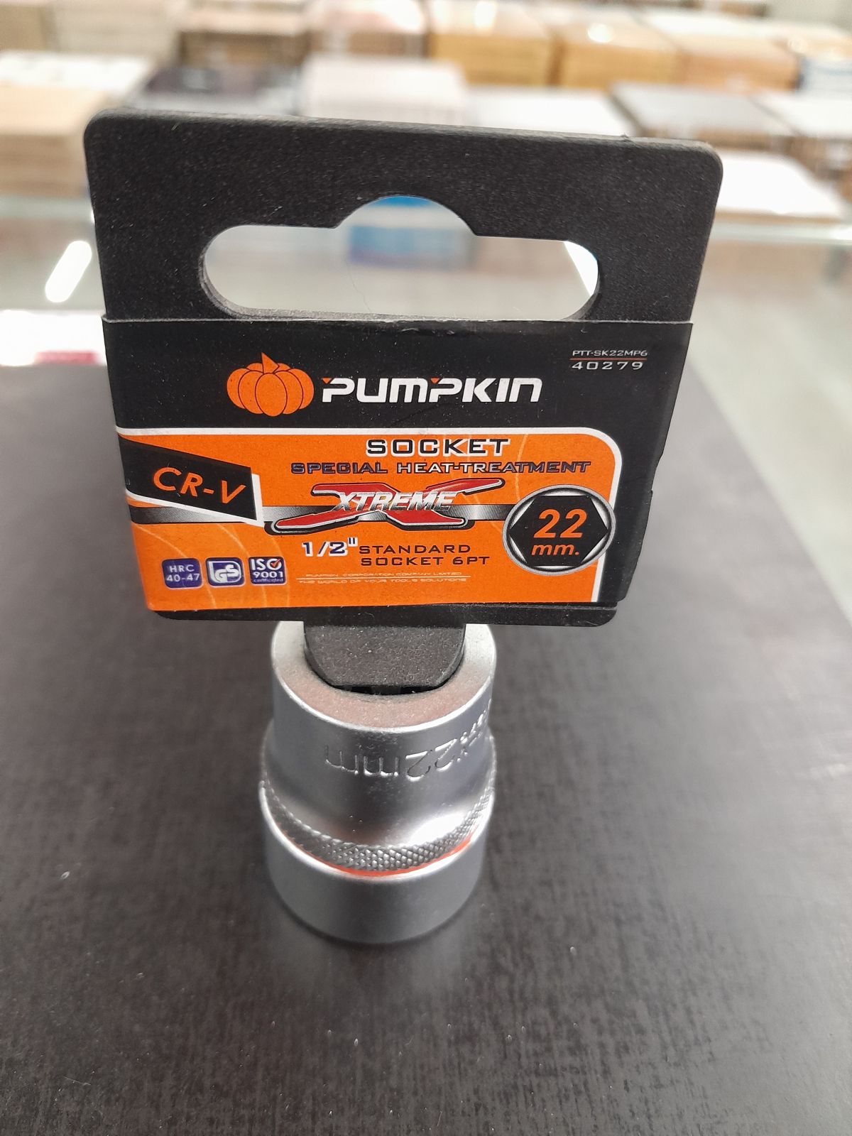 40279 ลูกบล็อกสั้น  6pt  1/2 22mm  PUMPKIN