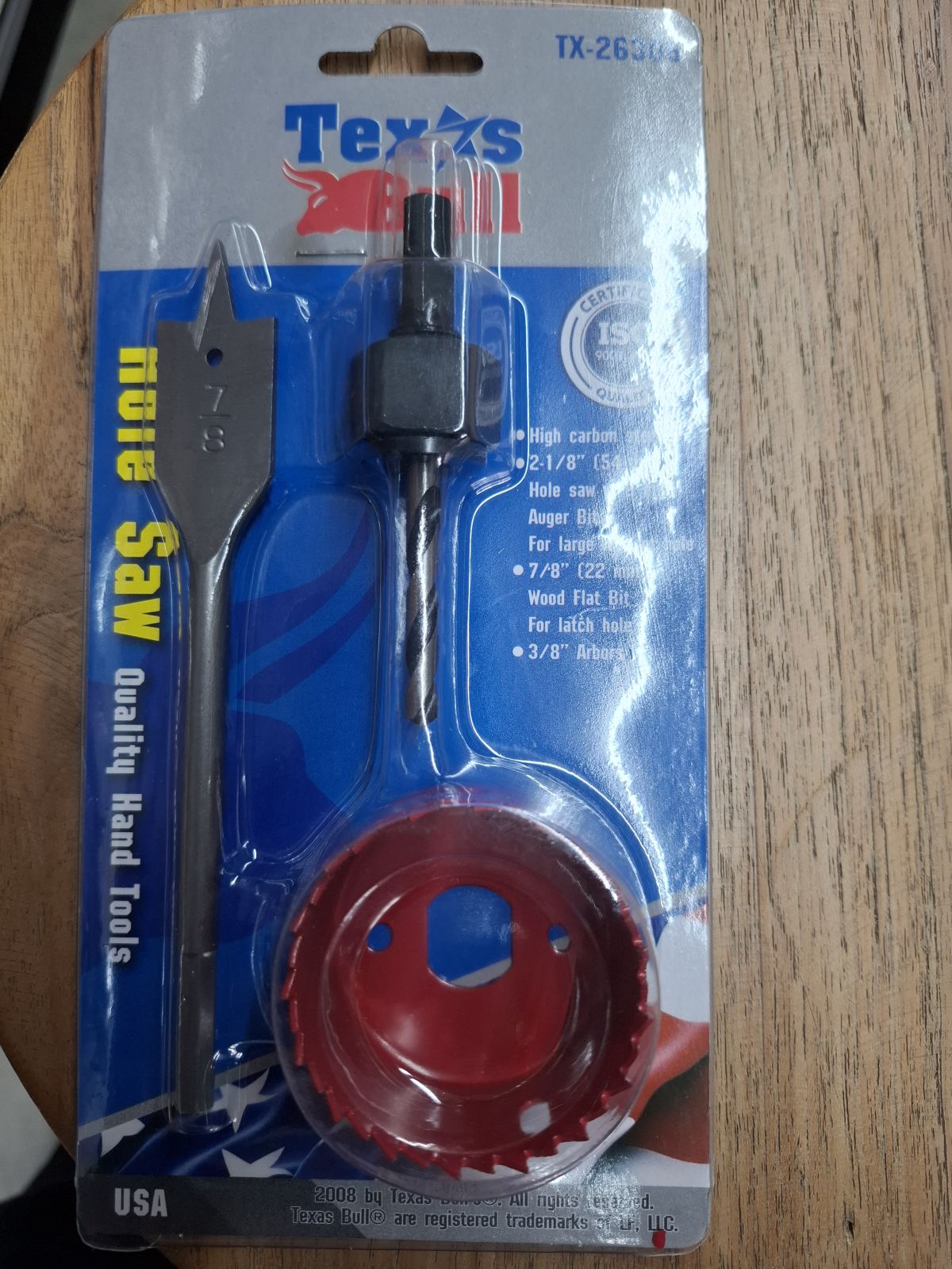 26306 TX-26306 โฮลซอเจาะลูกบิดฟันเลื่อย  Texas Bull  