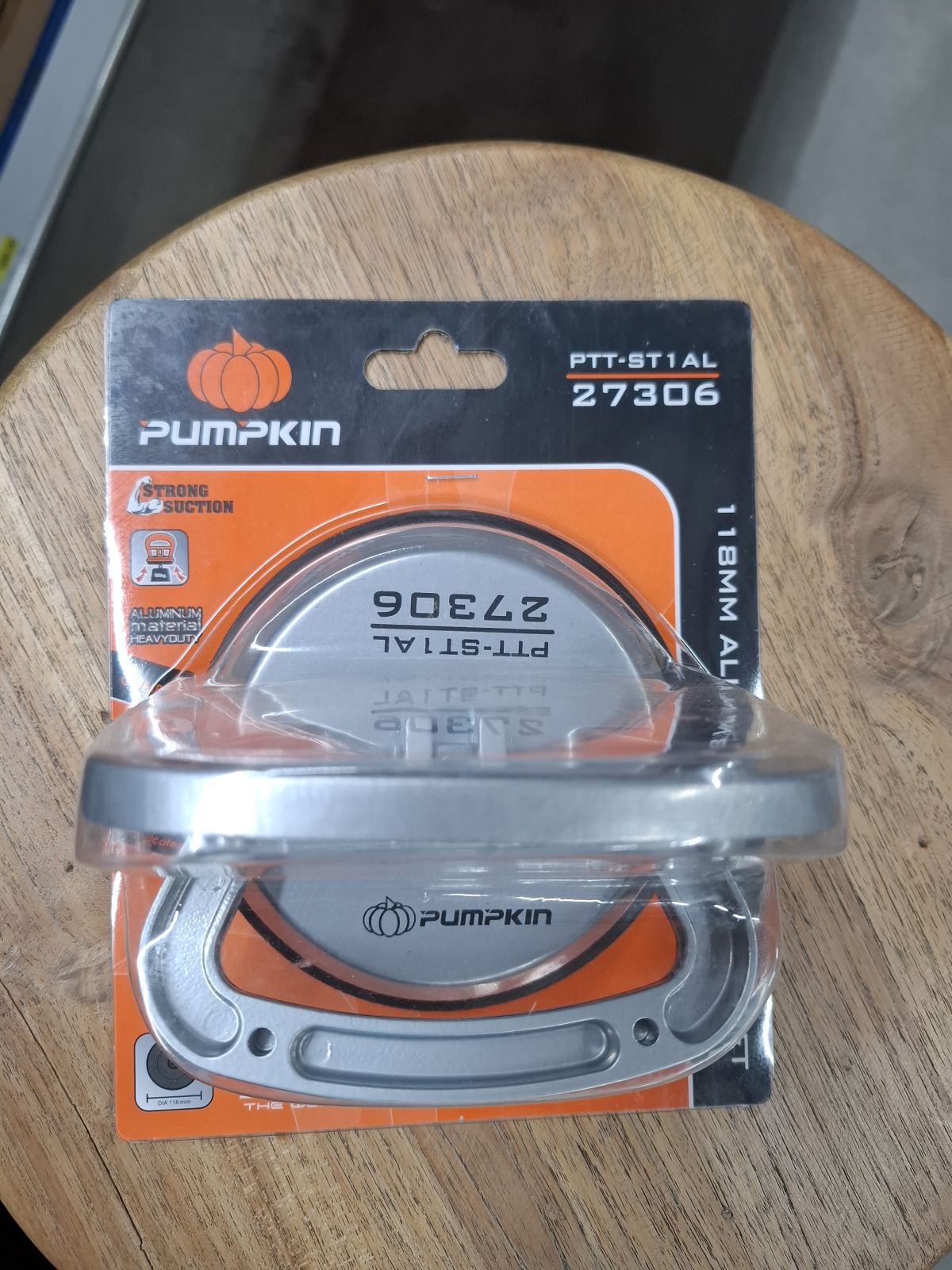 27306 ตัวดูดกระจก ด้ามอลูมิเนียม 1 ถ้วย ขนาด 118 มม.  PTT-ST1AL  PUMPKIN