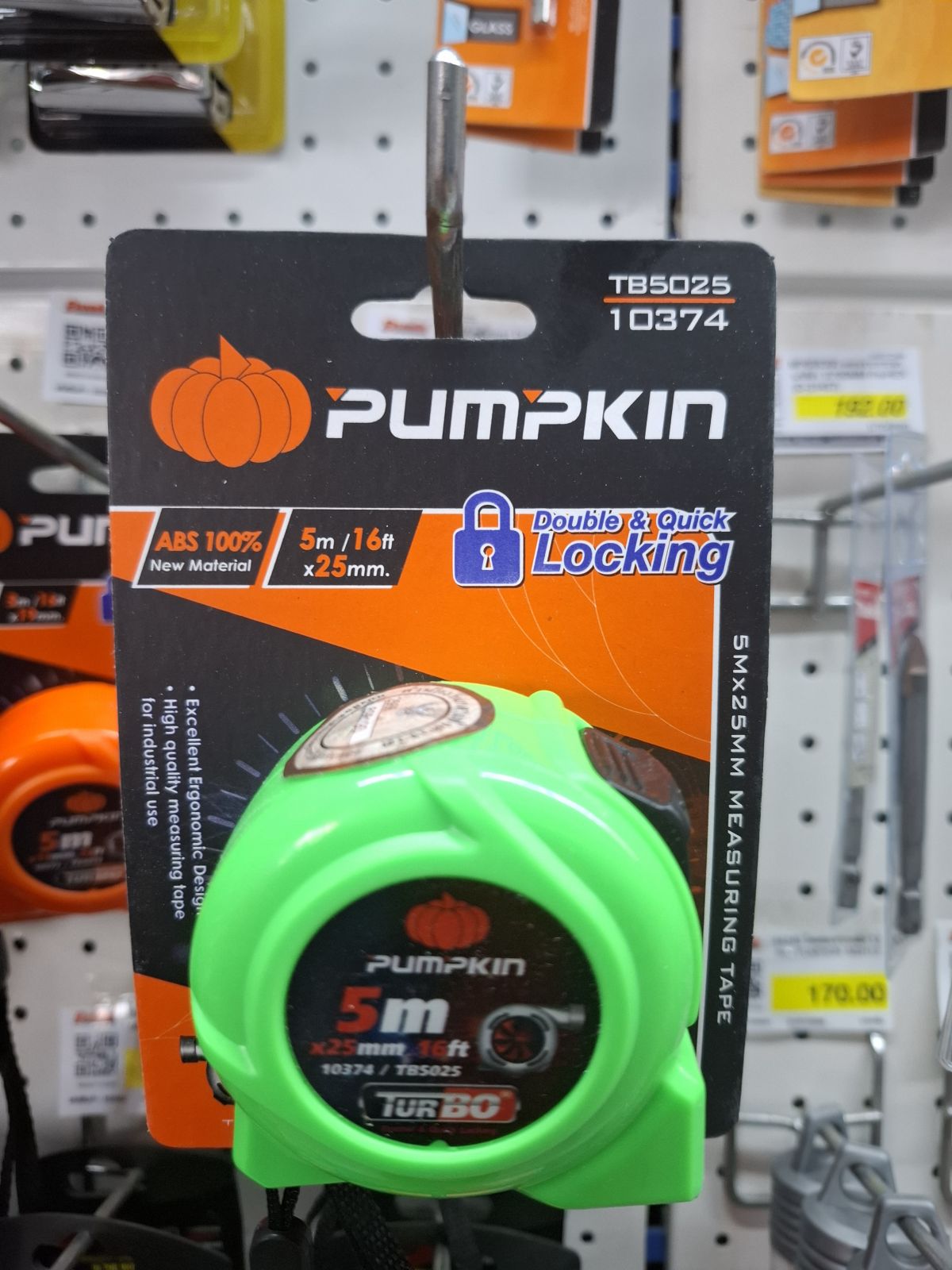 10374 ตลับเมตร PUMPKIN 5ม. TURBO TB5025