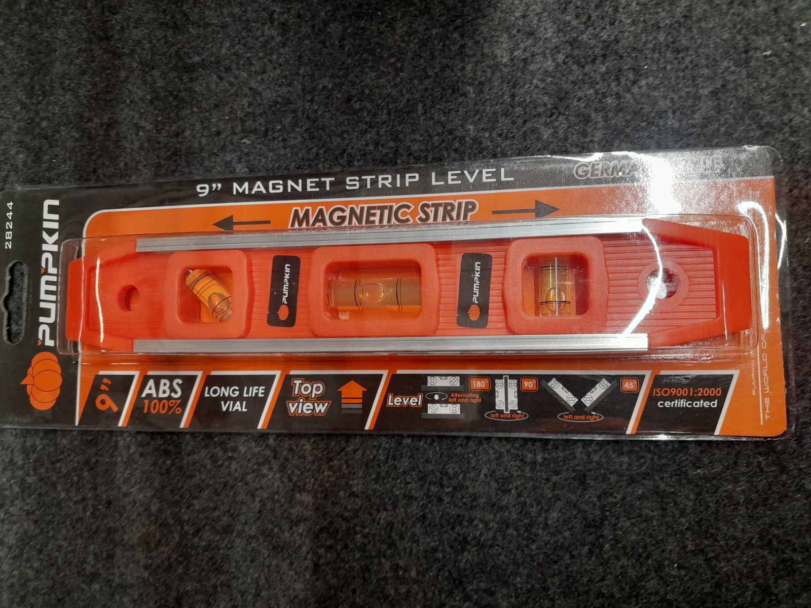 28244 ระดับน้ำแม่เหล็ก Pumpkin 9"  อย่างหนา