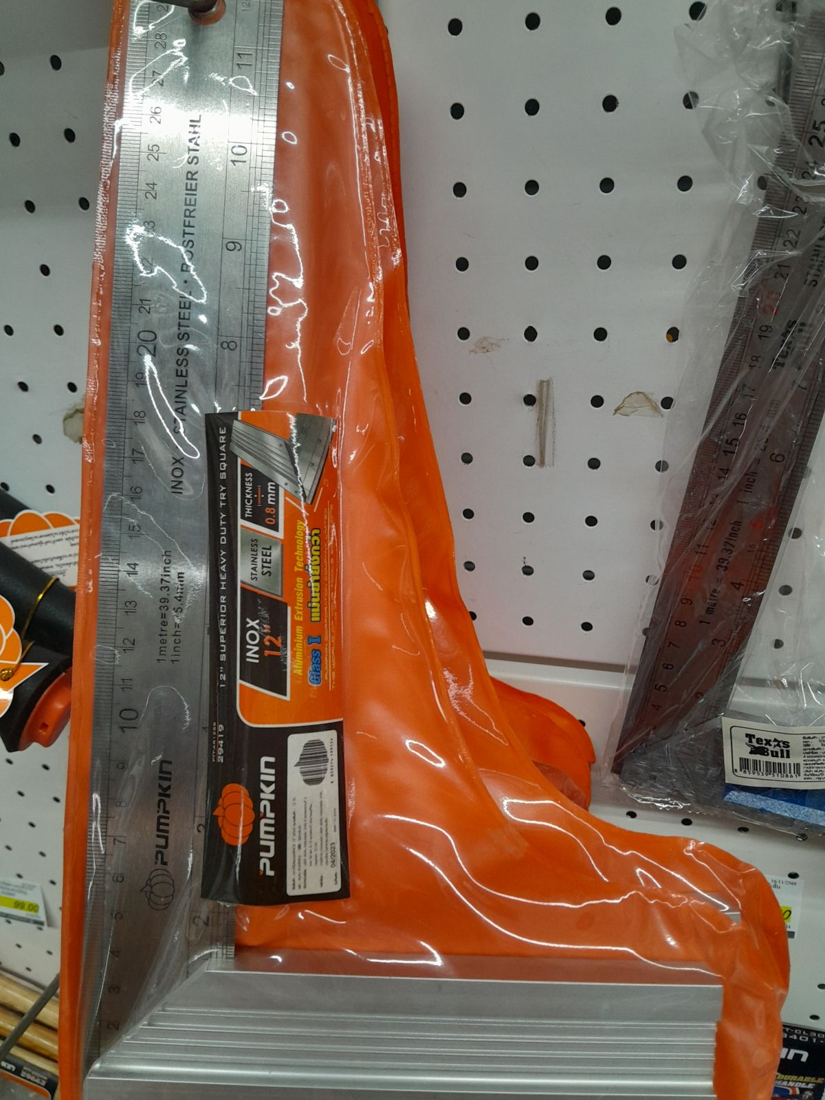 29419 ไม้ฉากวัดไม้สแตนเลส INOX 12"อย่างดี PTT-AR12SS