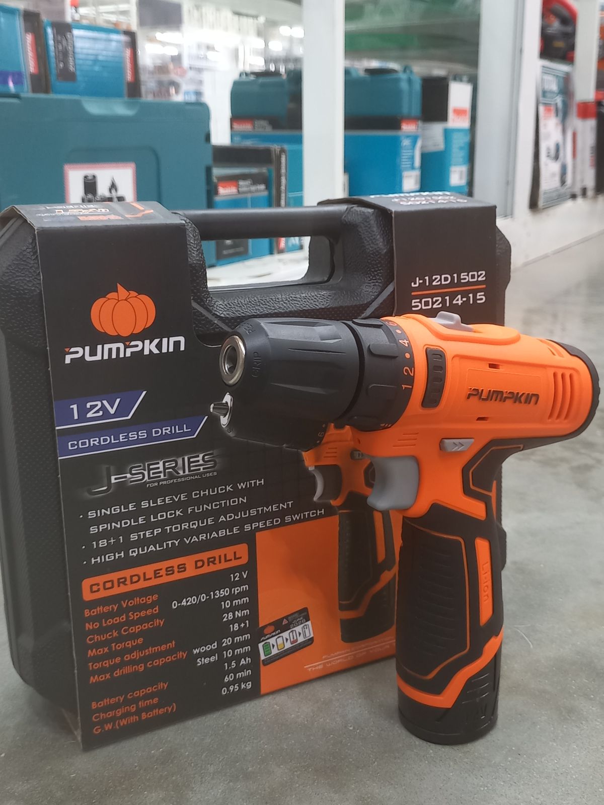 50214-15B2  สว่านไร้สาย PUMPKIN   12V  J-12D1502  แบต 2  ก้อน