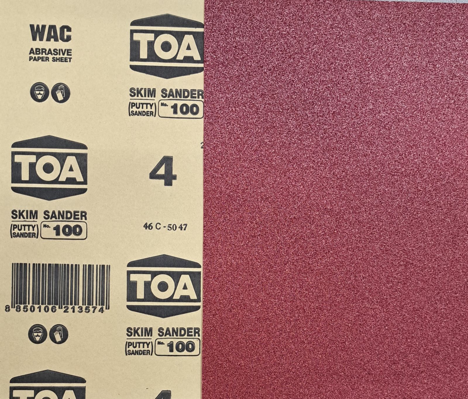 ทีโอเอกระดาษทรายขัดสกิมโค้ท WAC 9"x11"  #100