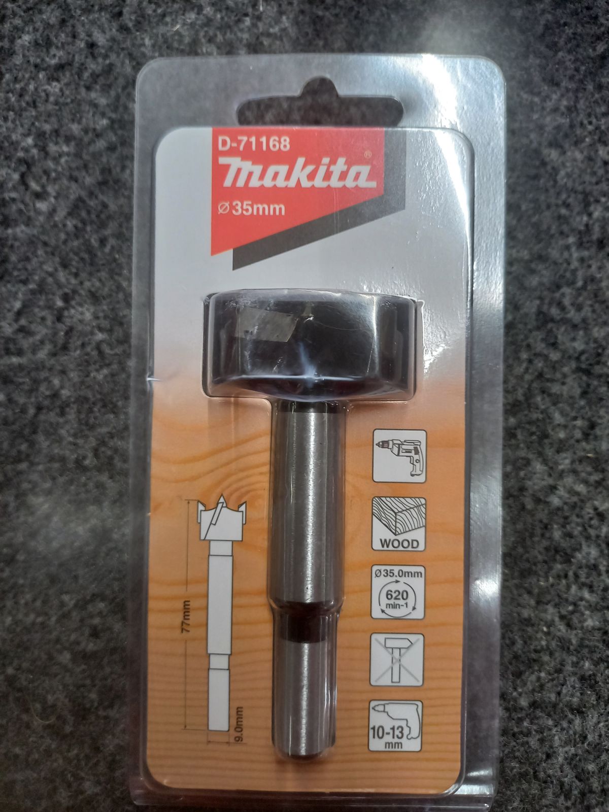 D-71168 ดอกเจาะบานพับถ้วย/เจาะไม้ คาร์ไบด์ 35MM - MPD-71168