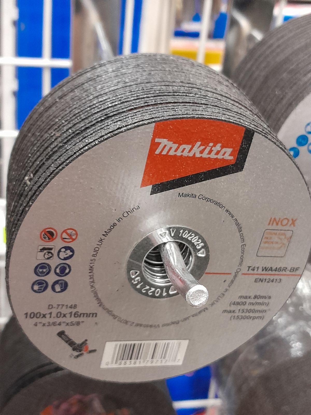 ใบตัดเหล็กบาง 4" makita X 1 MM WA46R-BF INOX D-77148