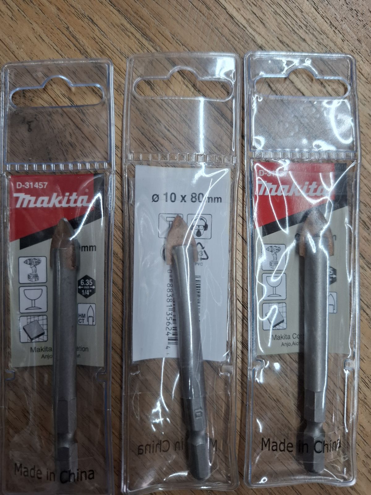 MP008390 ดอกเจาะกระจก มากีต้า 10*80MM ก้านHEX (D-31457)