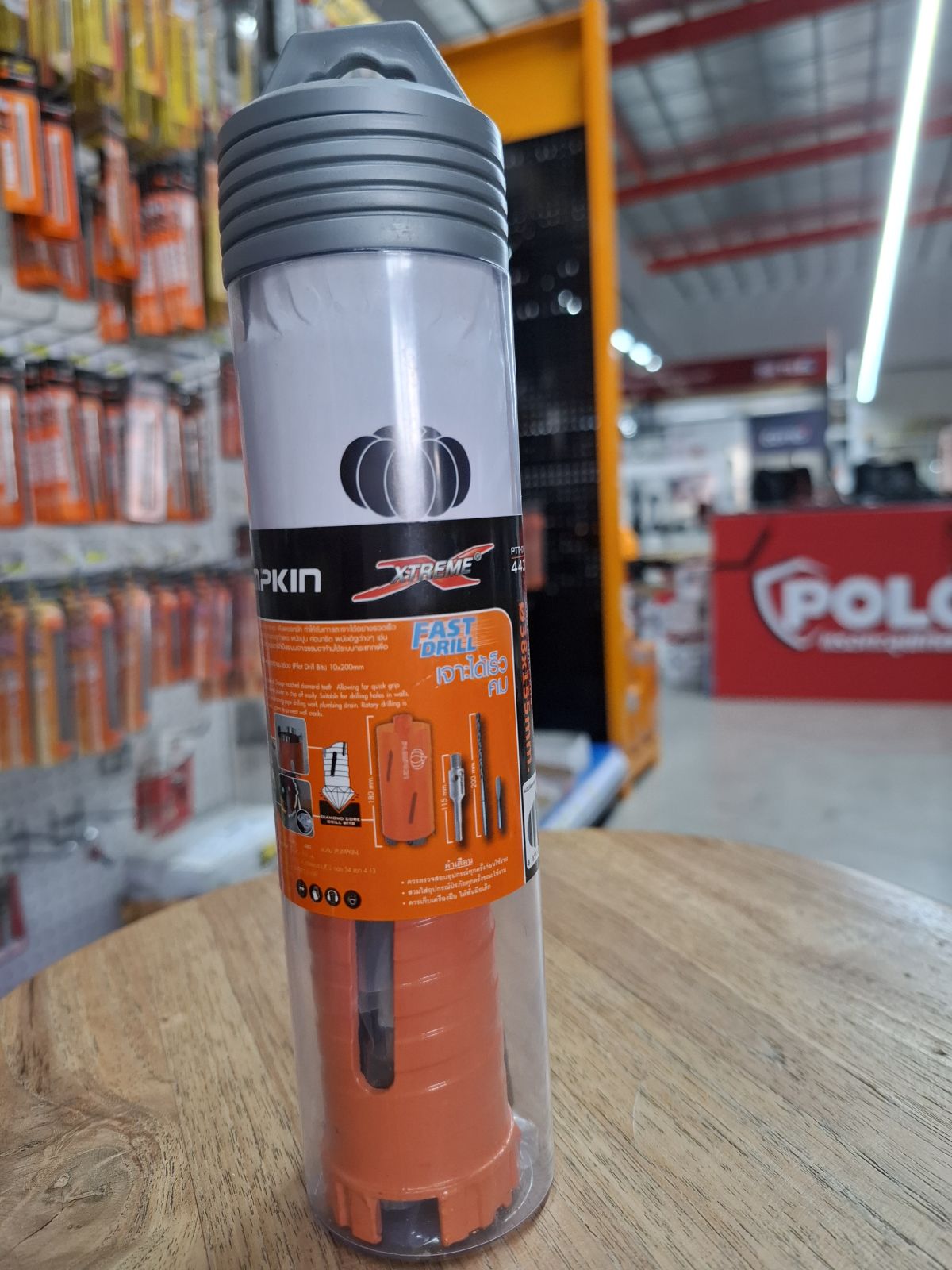 44323 โฮลซอกระบอกหัวเพชรเจาะผนังปูน 38mm SDS Plus PTT-DCB51  PUMPKIN