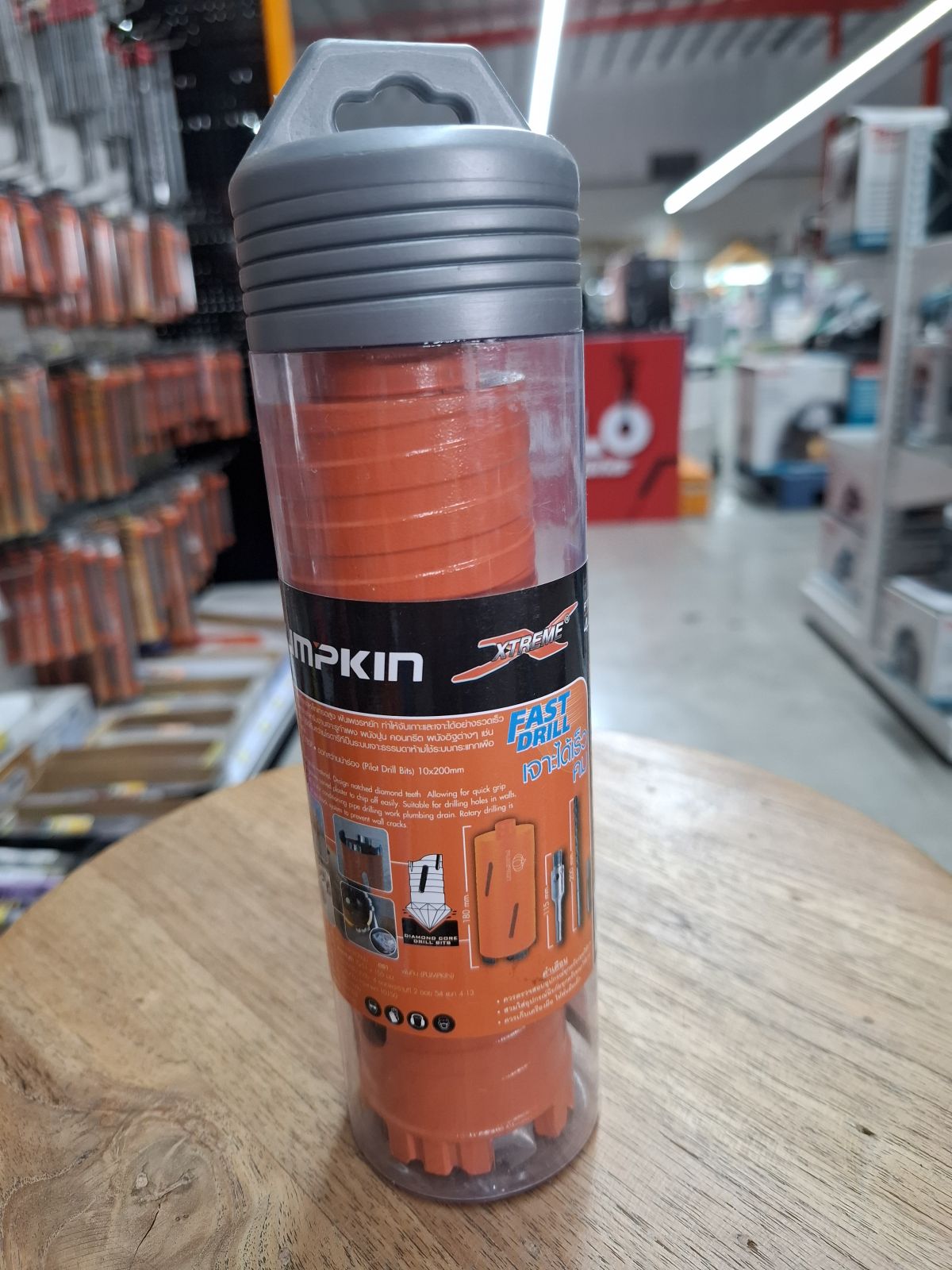 44324 โฮลซอกระบอกเพชรเจาะผนังปูน 51mm SDS Plus PTT-DCB51 PUMPKIN