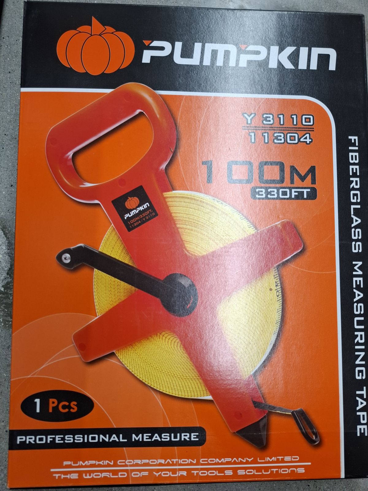 11304 เทปวัดที่TOPLON รุ่นมือถือ 100ม. Y3110  PUMPKIN