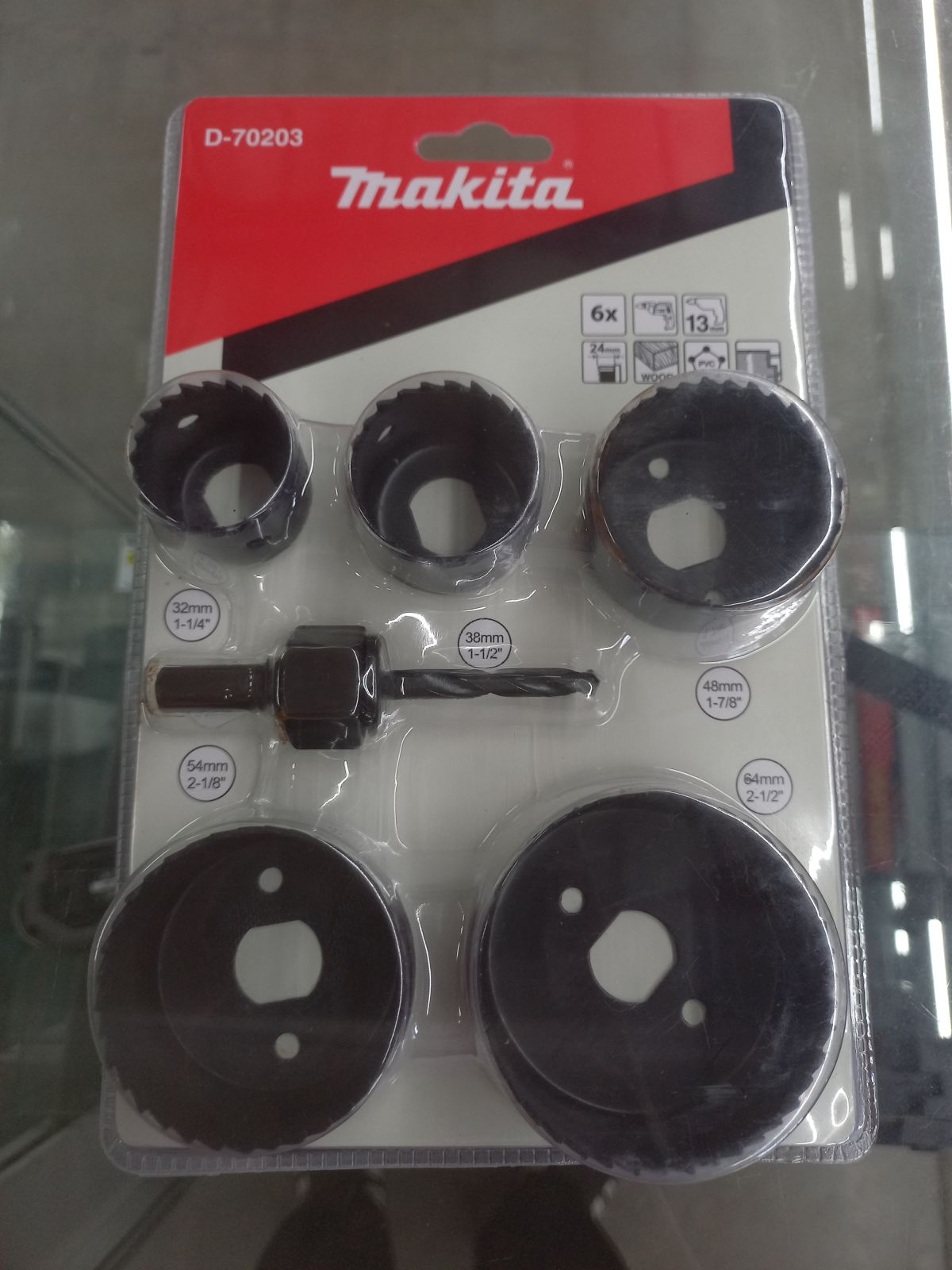 D-70203ชุดโฮลซอเจาะไม้ MAKITA 32,38,48,54,64MM