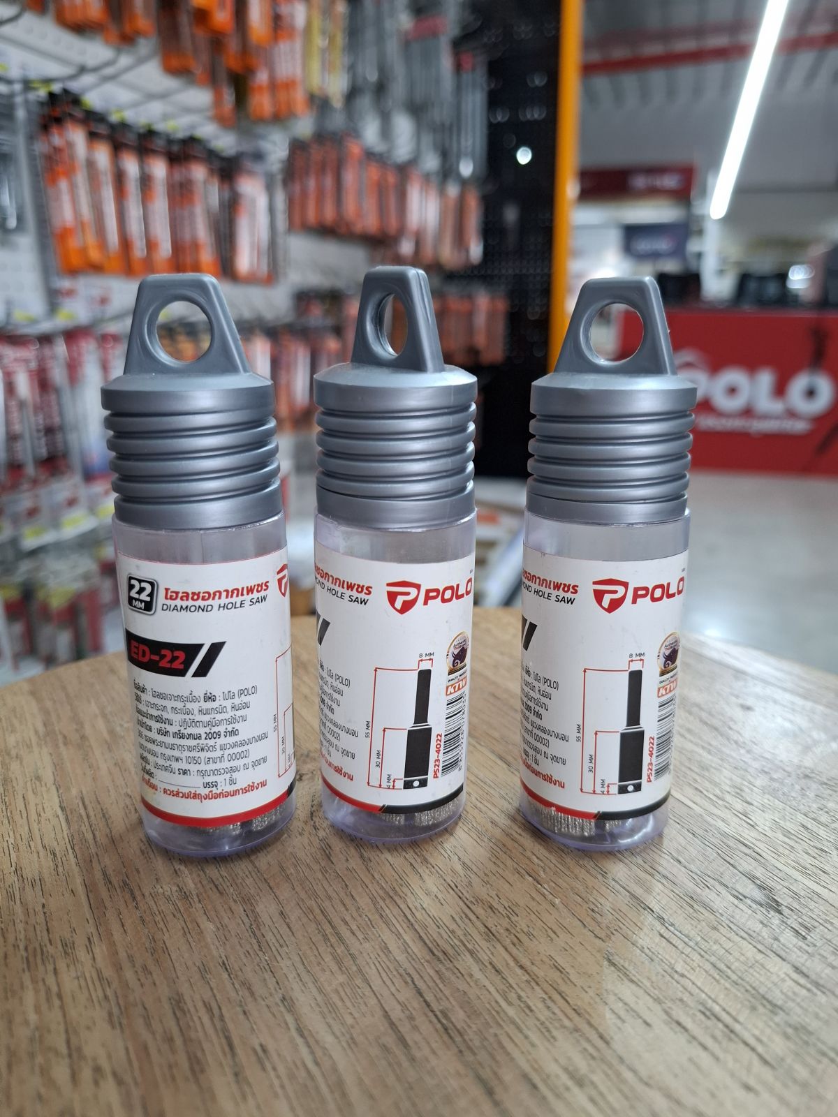 โฮลซอกากเพชร เจาะกระเบื้อง/กระจก 22 มม. POLO P523-4022