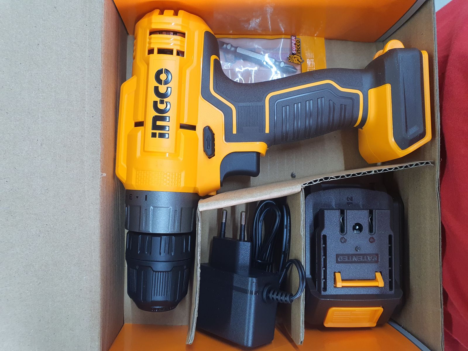 สว่านไร้สาย INGCO 12V สไลด์ (แบตเตอรี่+แท่นชาร์จ) I121-CDLI1218