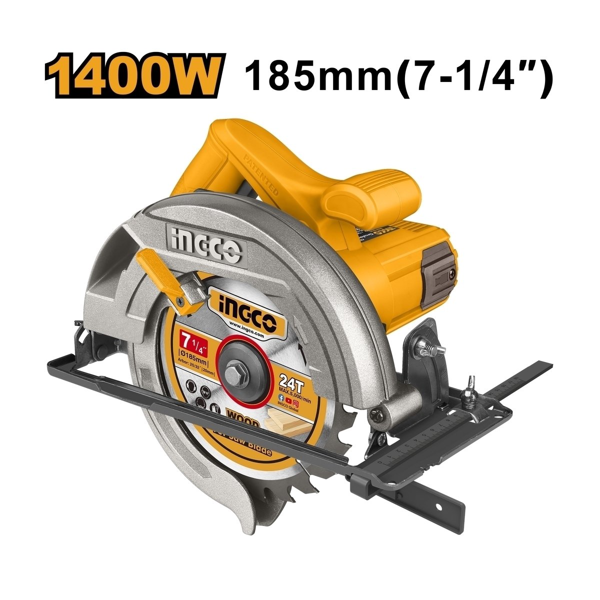 เลื่อยวงเดือน 7" INGCO 220V 1400W I121-CS18538