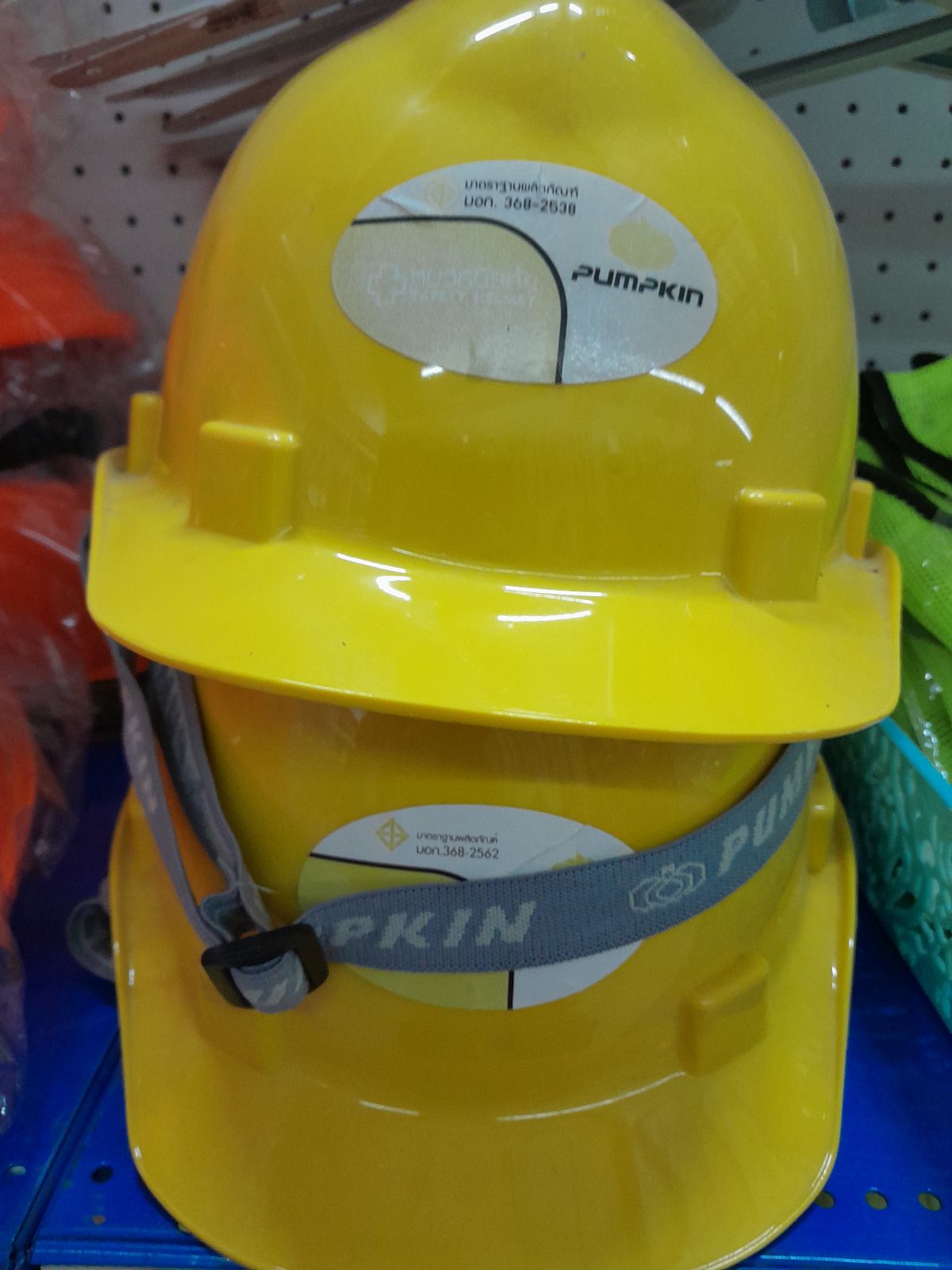 20555 หมวกนิรภัย ม.อ.ก PUMPKINหมุนปรับสีเหลือง