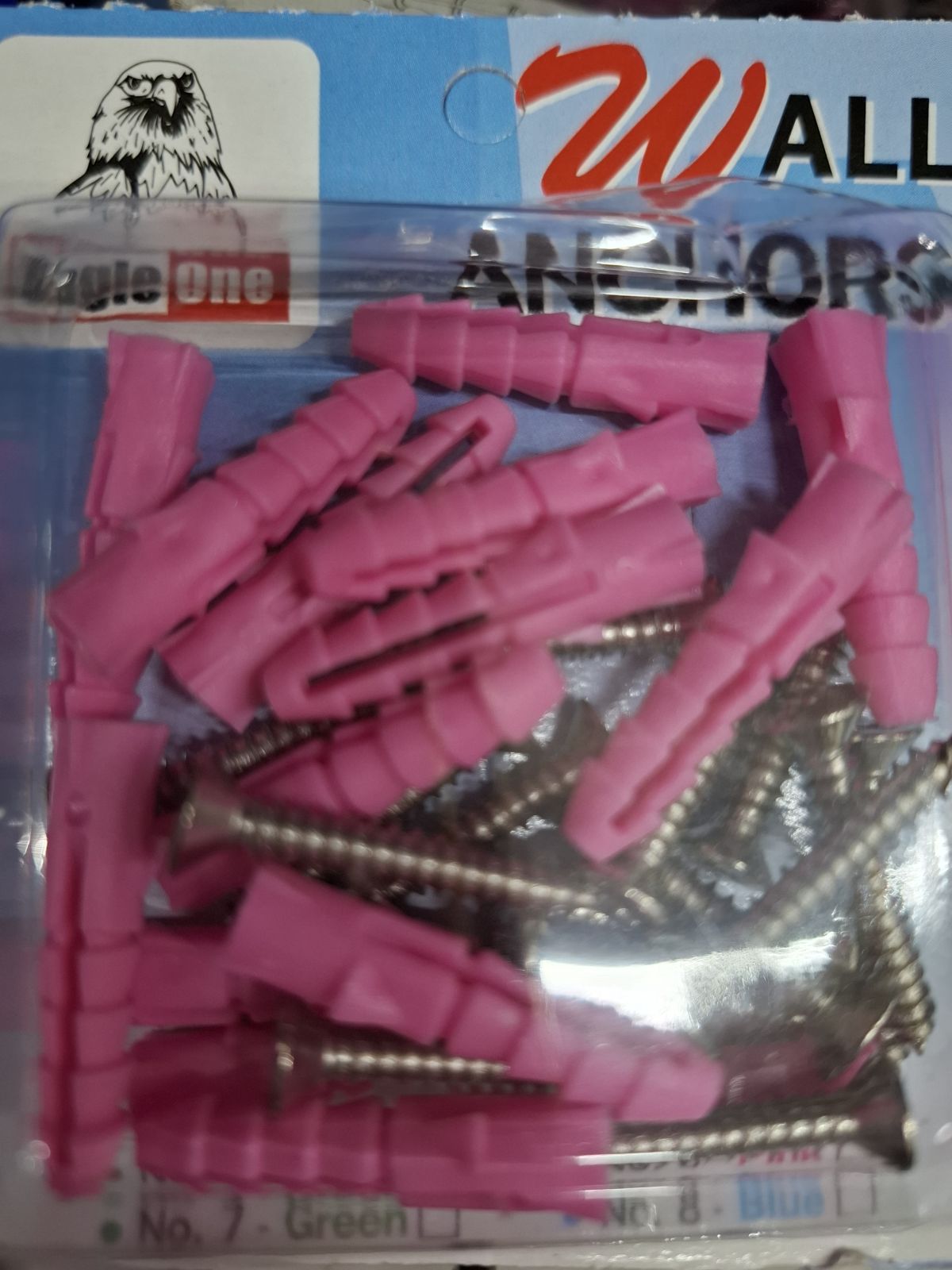 ปุ๊กพลาสติกพร้อมตะปูเกลียว แบบแผง NO. 6