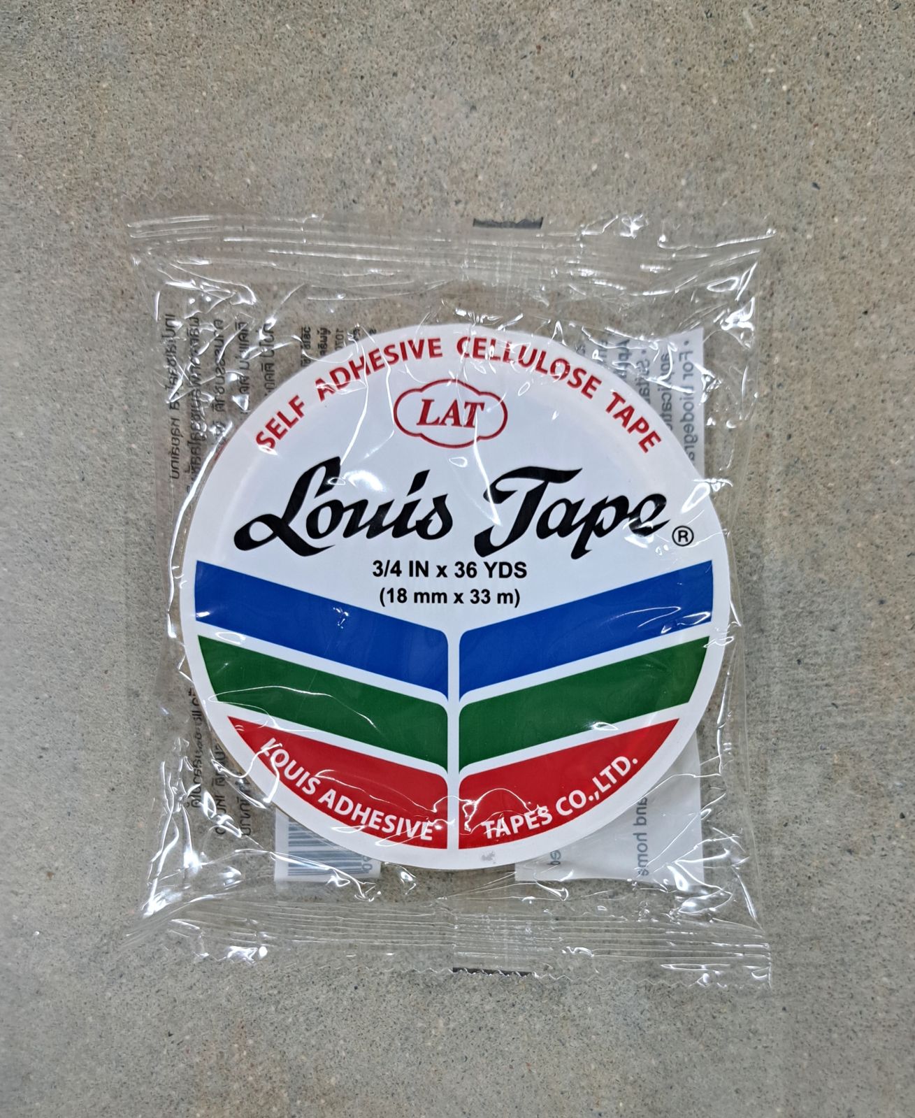 เทปใส 3/4" 36 หลา แกนใหญ่ LOUIS