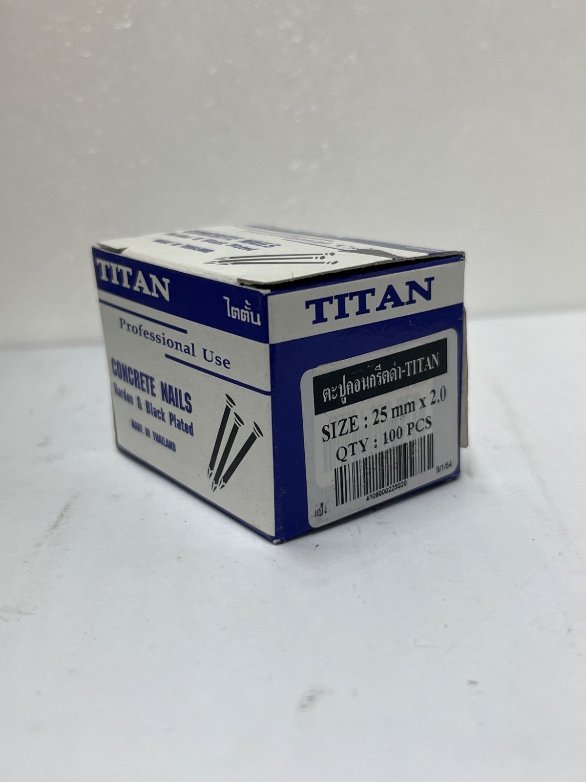 ตะปูคอนกรีตเล็ก 25*2.0 mm. กล่องเล็ก (สีดำ) TITAN
