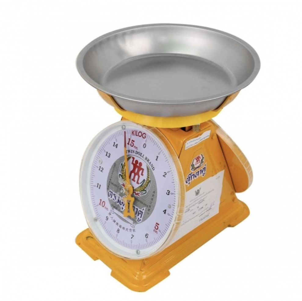 ตาชั่ง 15 กก. ตุ๊กกาคู่ จานลึก