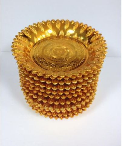 ถาดทองนกยูง 28 CM