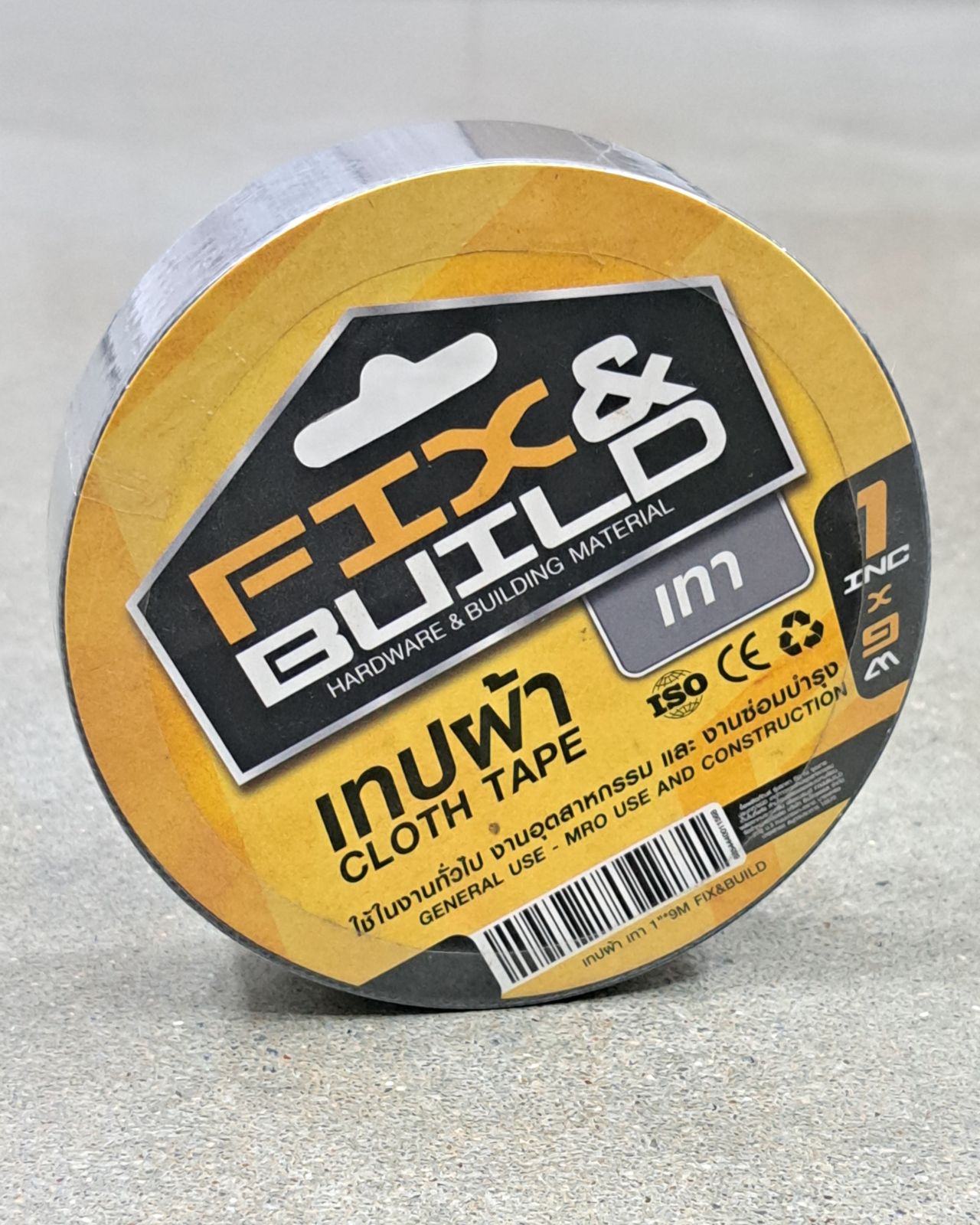 เทปผ้า เทา 1"*9M FIX&BUILD+