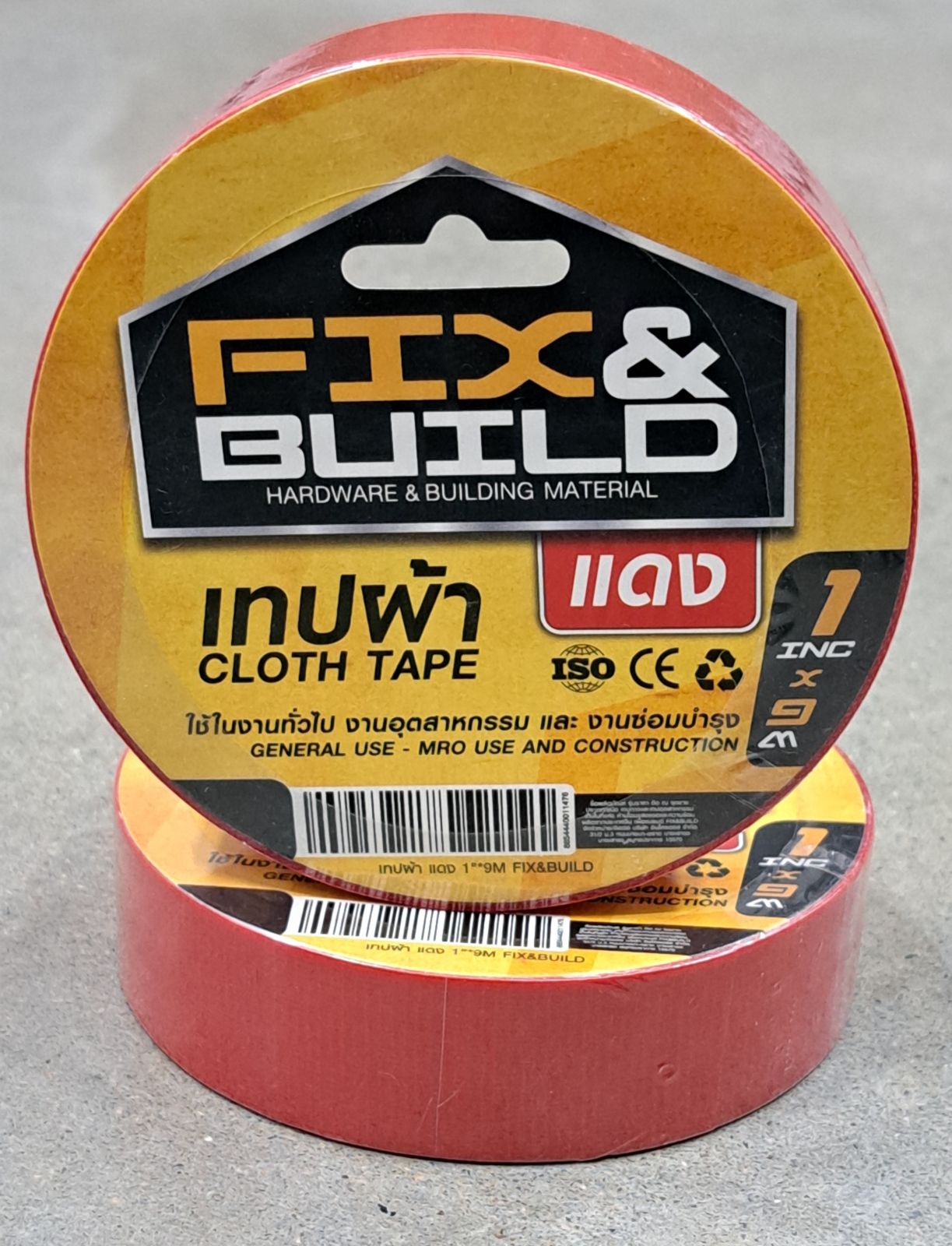 เทปผ้า แดง 1"*9M FIX&BUILD+