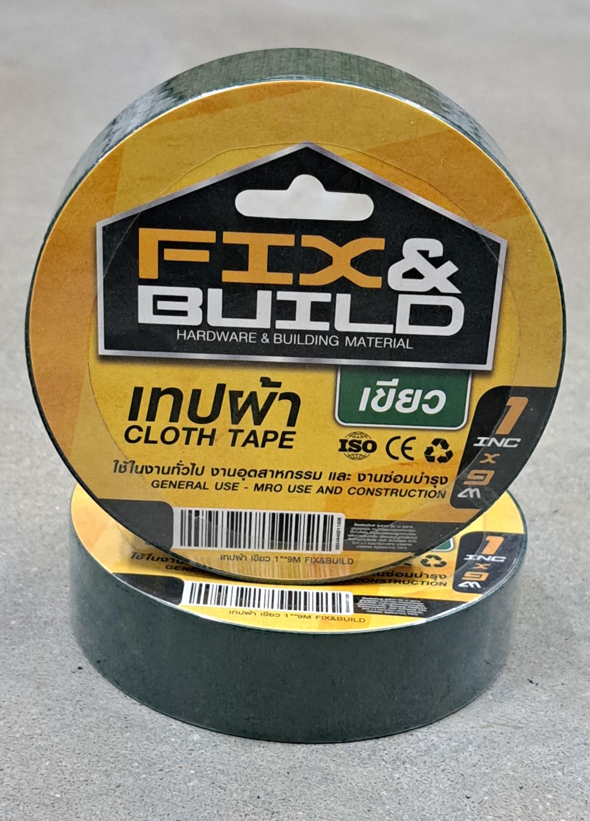 เทปผ้า เขียว 1"*9M FIX&BUILD+