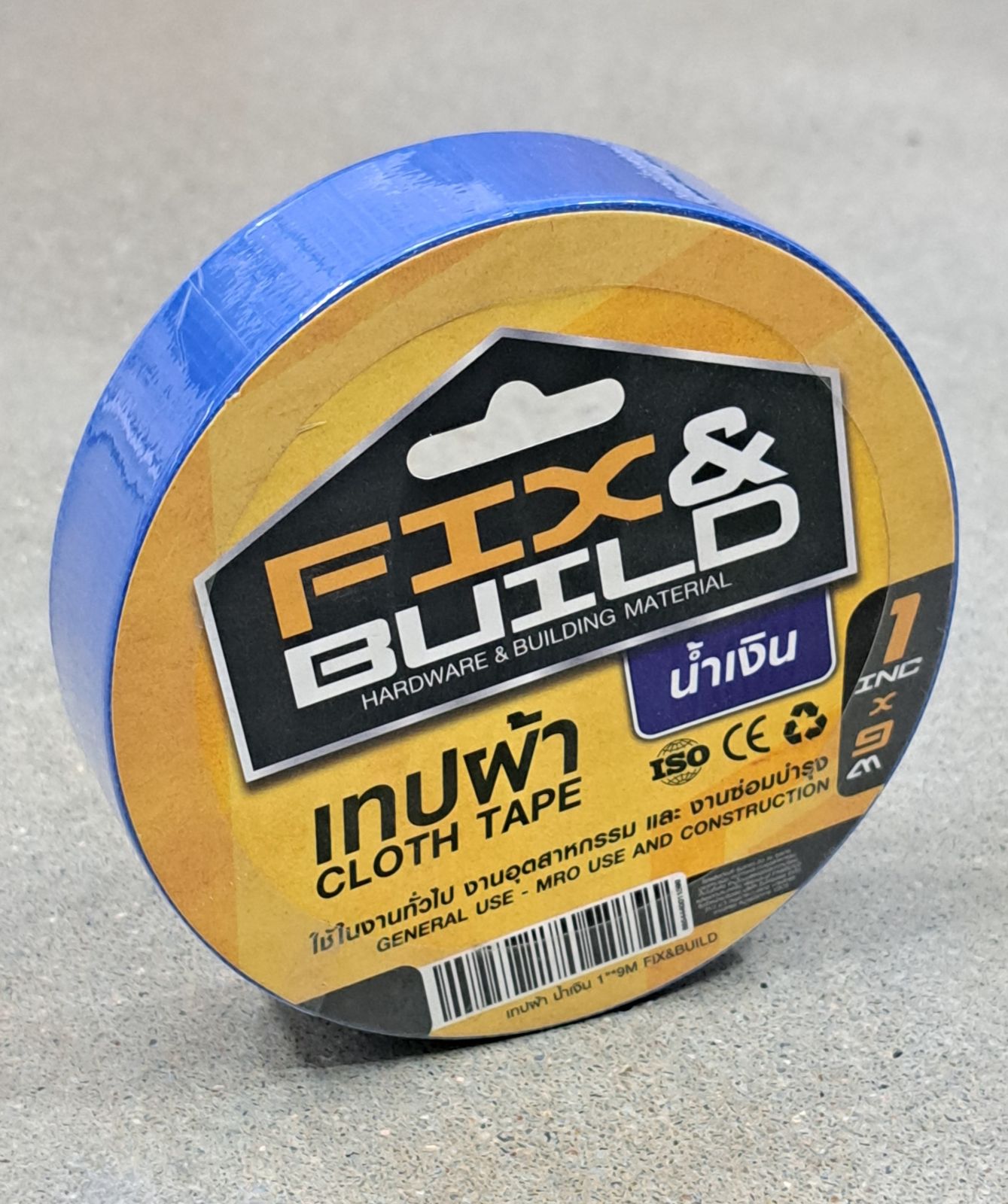 เทปผ้า น้ำเงิน 1"*9M FIX&BUILD+