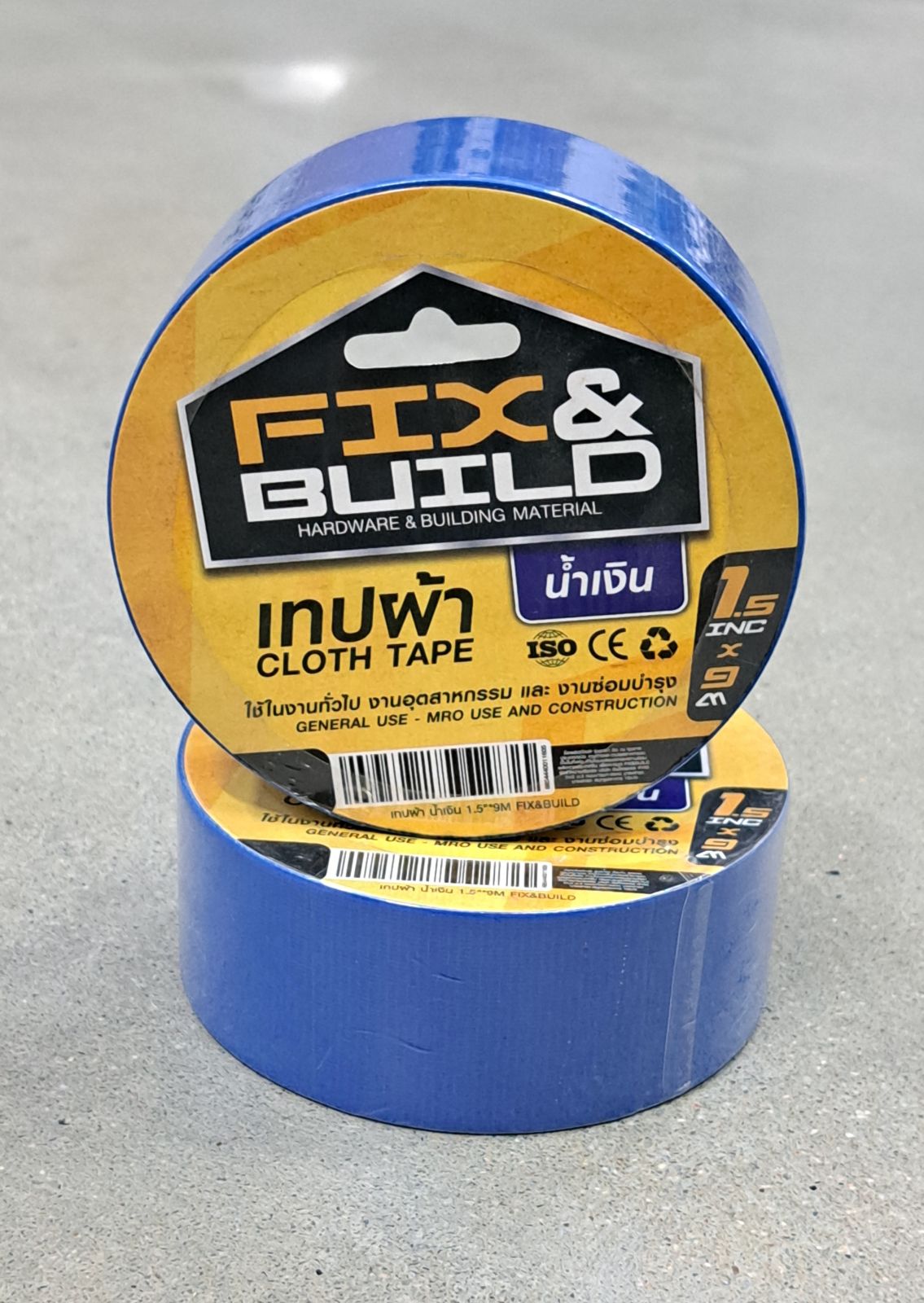 เทปผ้า น้ำเงิน 1.5"*9M FIX&BUILD+