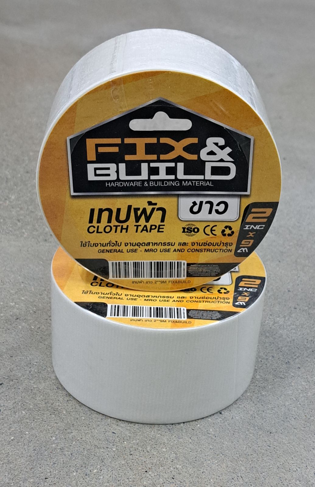 เทปผ้า ขาว 2"*9M FIX&BUILD+
