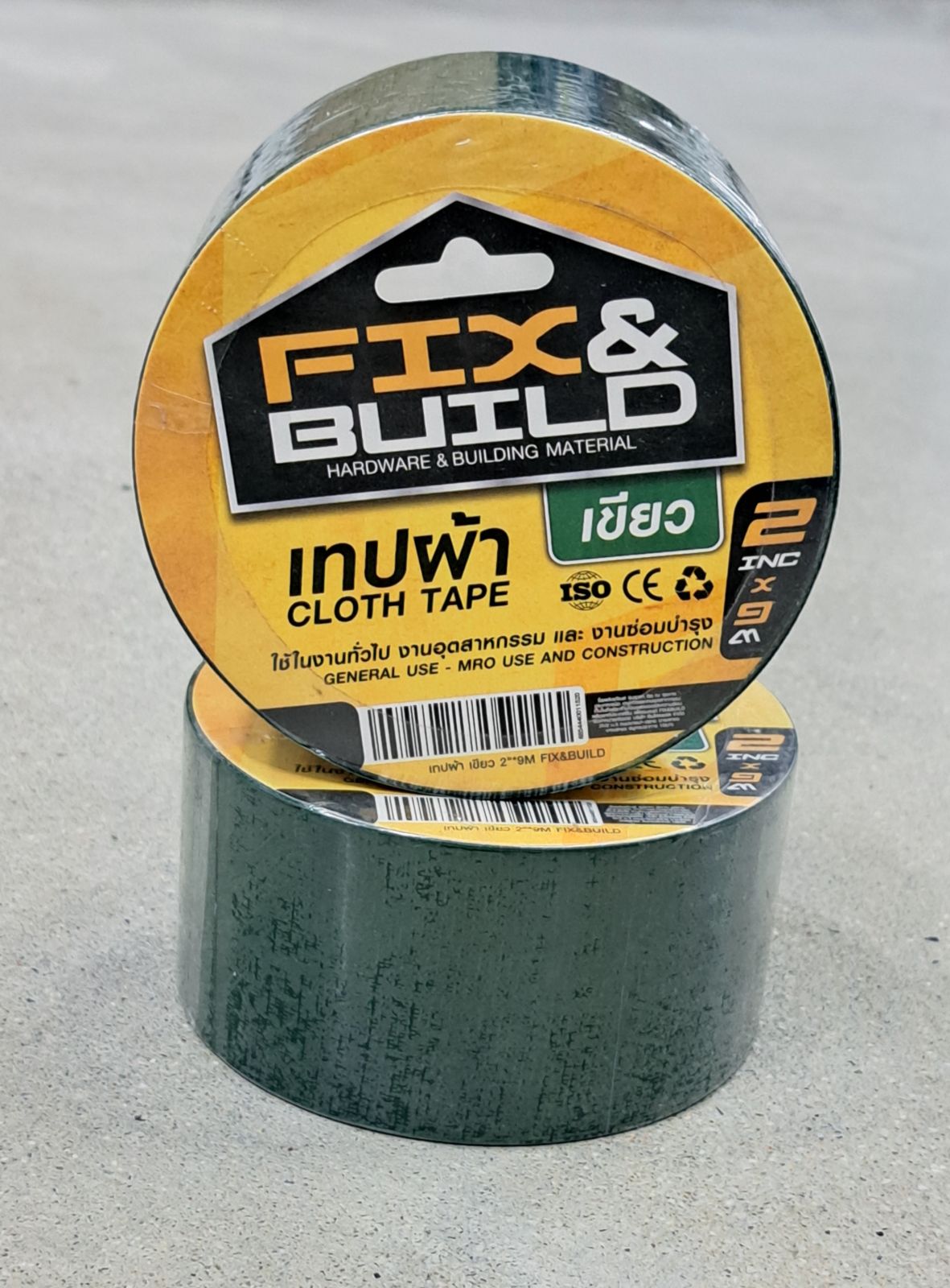 เทปผ้า เขียว 2"*9M FIX&BUILD+