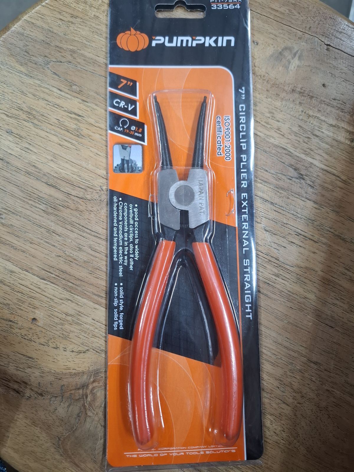 33564 คีมถ่างแหวนตรง 7" PUMPKIN