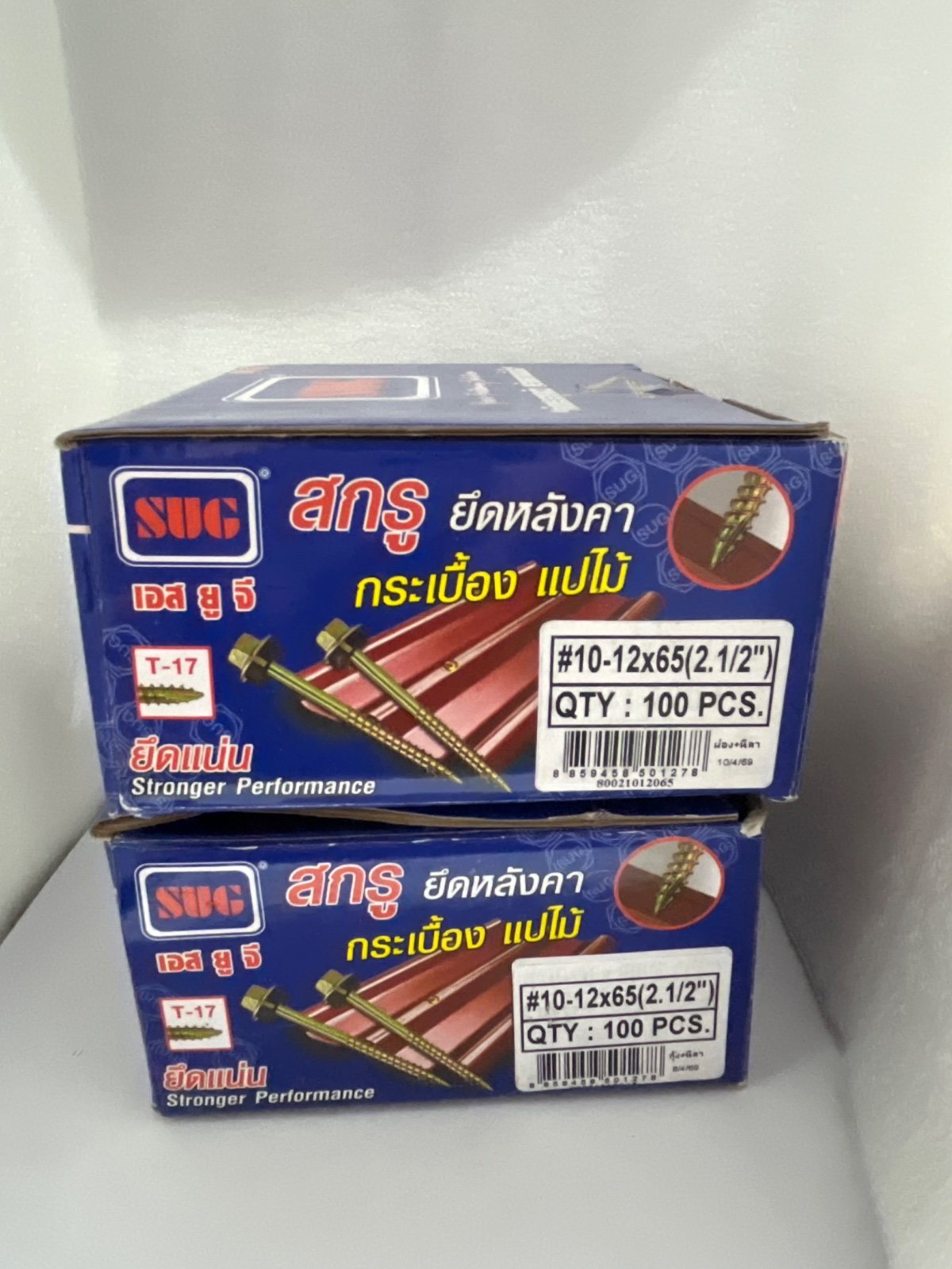 สกรูลอนคู่ SUG แปไม้ #10-12*65 (2 1/2") Y/Z (100 ตัว)