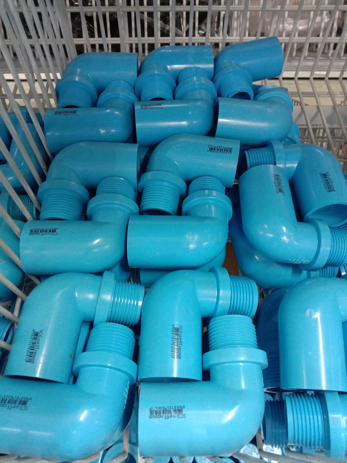 ข้องอ90 เกลียวนอก 1" หนา-ฟ้า (SCG)